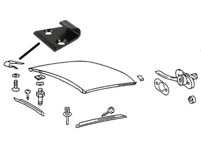 For 1965-1993 Porsche 911 Convertible Top Latch Bracket 27682JMSY