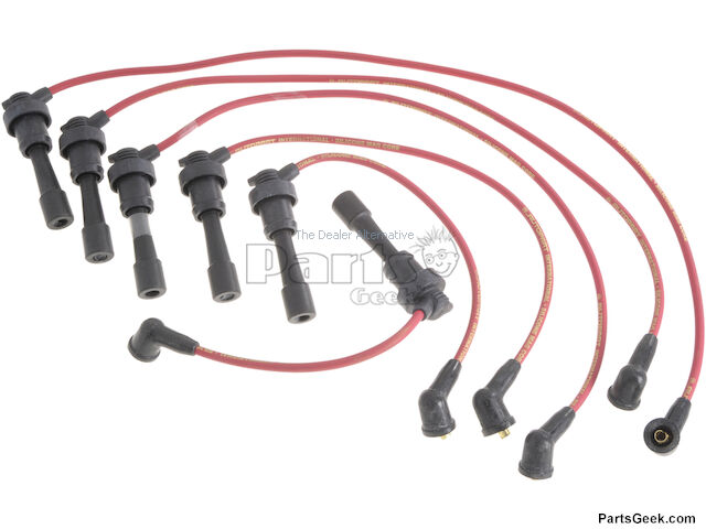 VMS RACING 98-02 ACCORD 4CYL 10.2MM SPARK PLUG WIRES SET NGK V-POWER PLUGS RED M