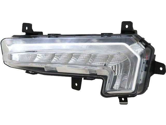 Left Driver Side Fog Light With LED Daytime Running Lamp – For Chevrolet Malibu 2016-2018, Chrome Housing, Direct Fit