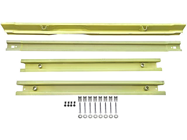 Set Of 3 Front Bed Brace Supports For 1997-2010 Ford F150, F250, F350, F450 Pickup Trucks - Performance/Upgrade, Coated Steel