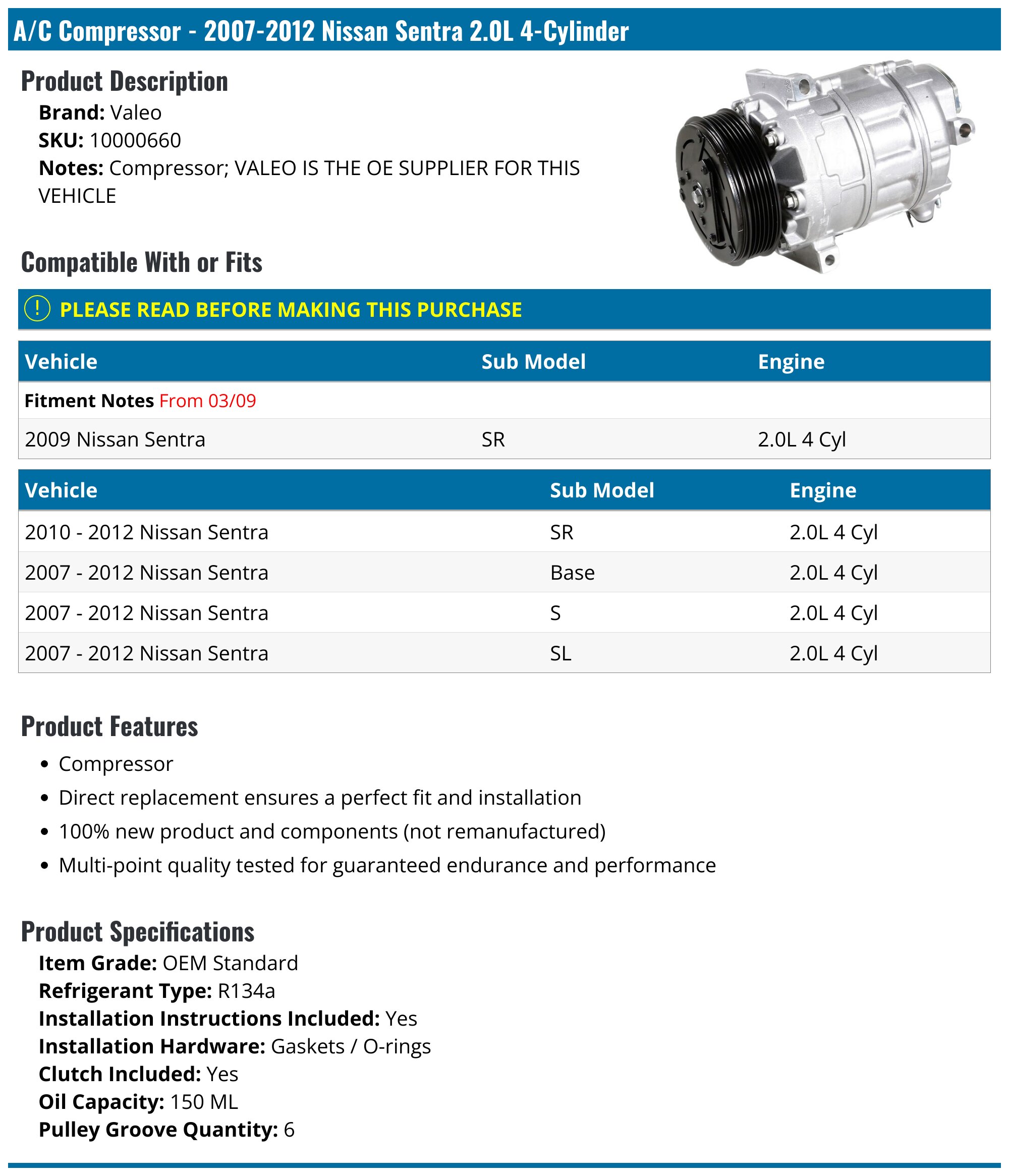 Compresor A/c Para Nissan Sentra 2.0l 2007-2012 Mr20 | Meses Sin Interés - Foto 9