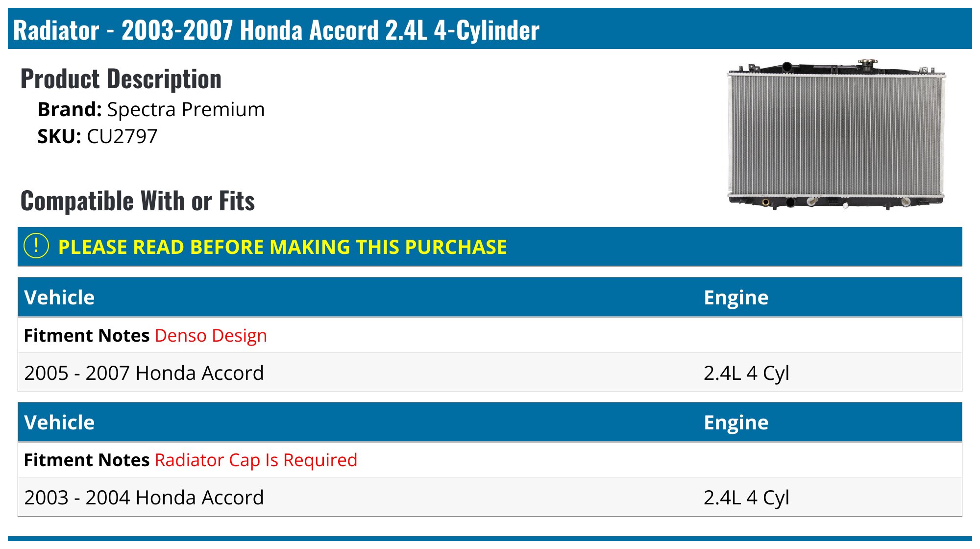 Fan For Dual Radiator Cooling 2003-2007 Honda Accord 2.4L Automotive Cooling Fan - Foto 11