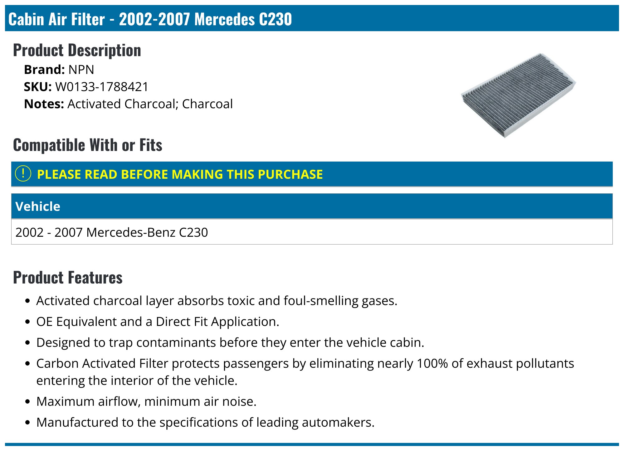 Beck/Arnley 0421661 Air Filter