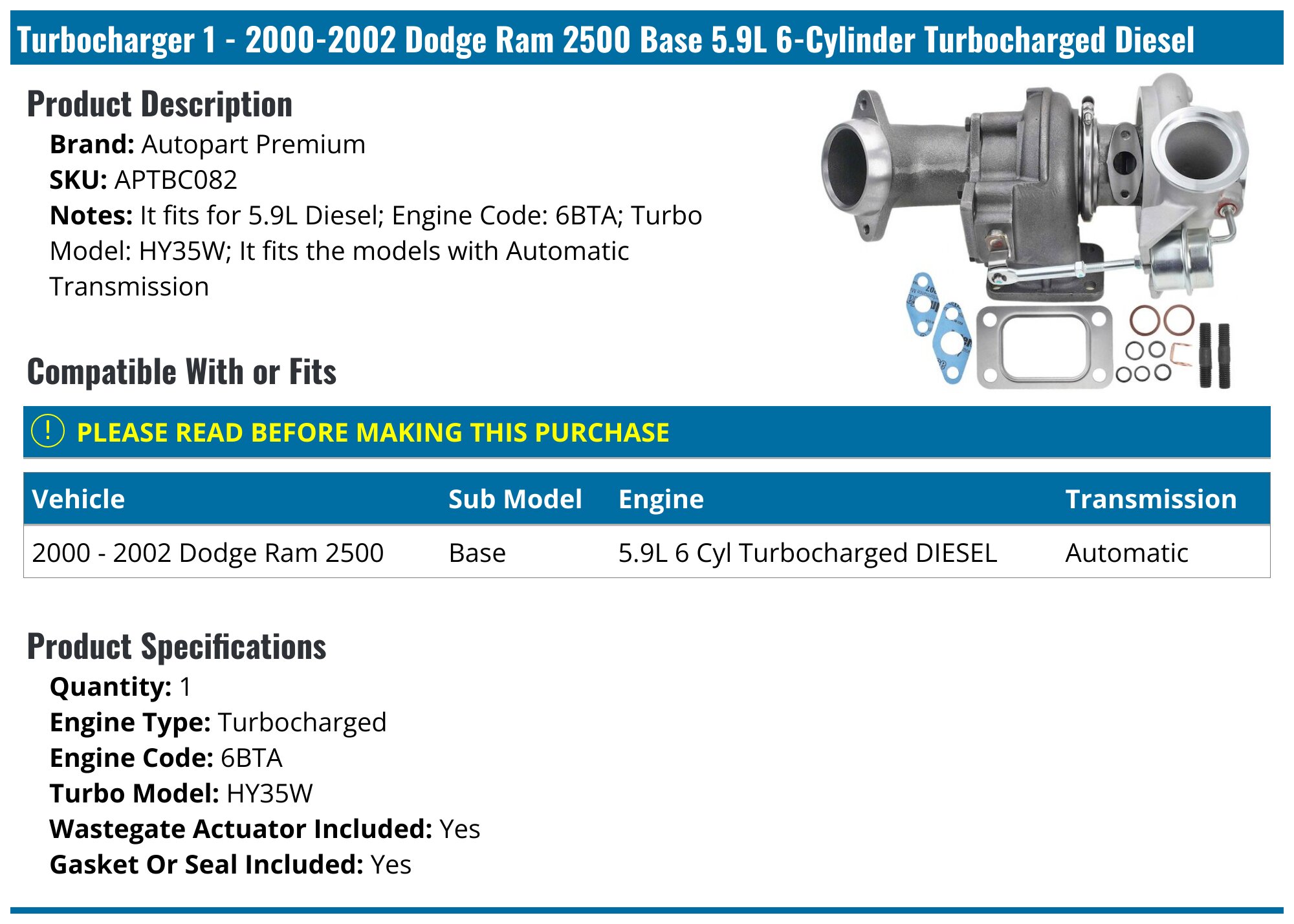MOPAR OEM Thermostat – 2000-2002 Dodge Ram 2500 3500 5.9L Diesel – 5015708AC