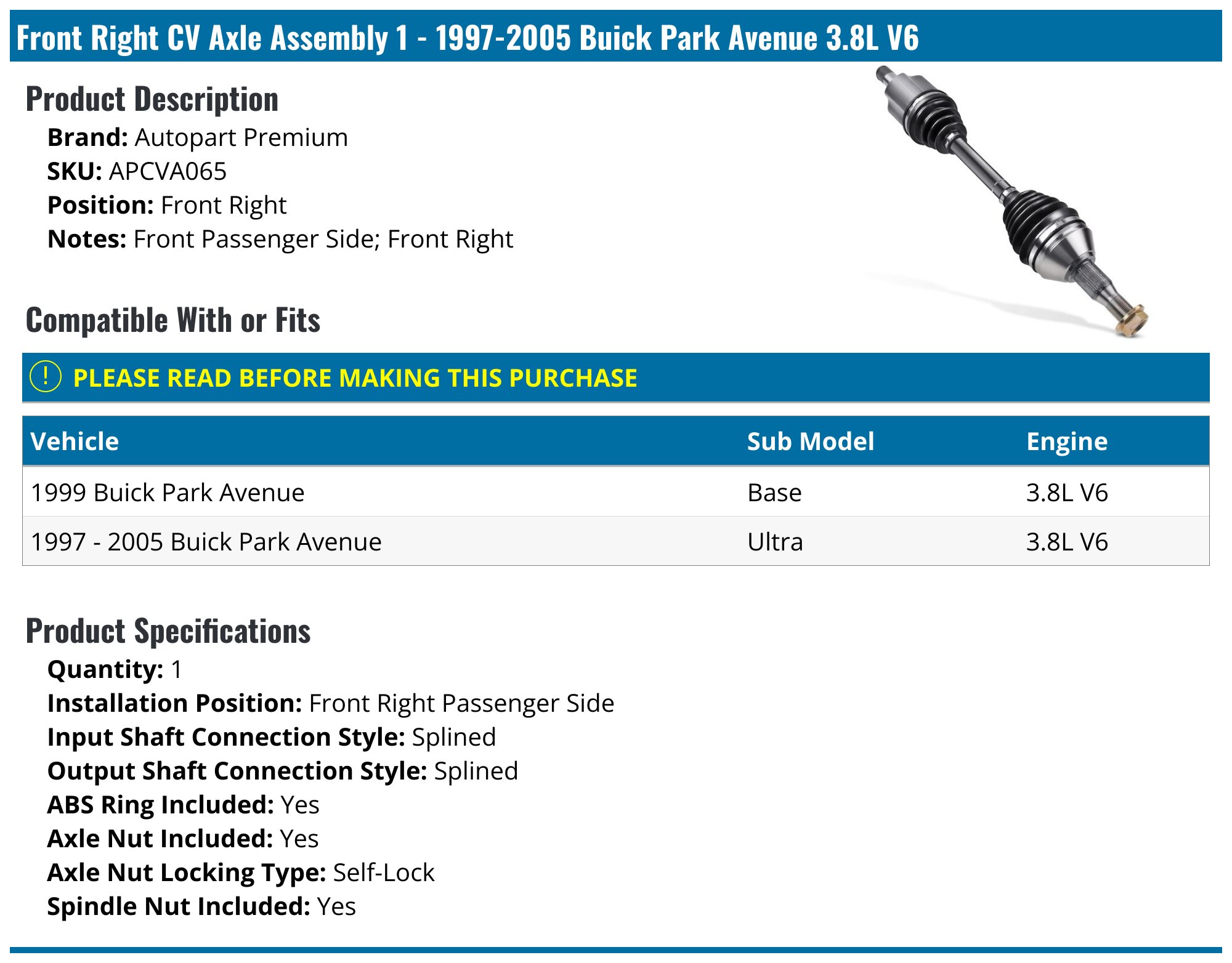 Antriebswelle / Kardanwelle Für Can-Am Outlander & Max 400-800R – Front CV-Gelenk-Set, Ersatz Für OEM 705400514
