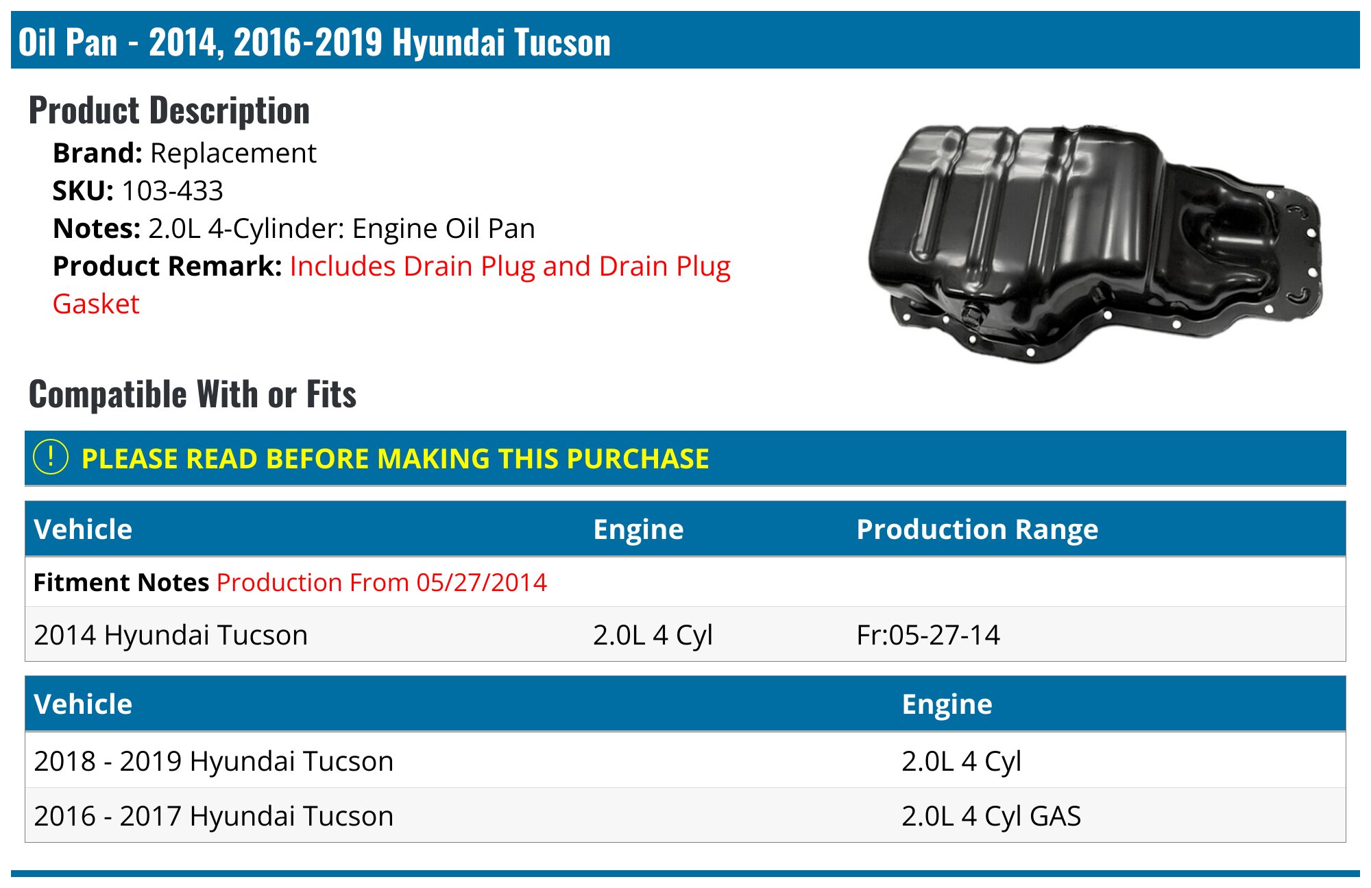 2017 Hyundai Tucson Oil