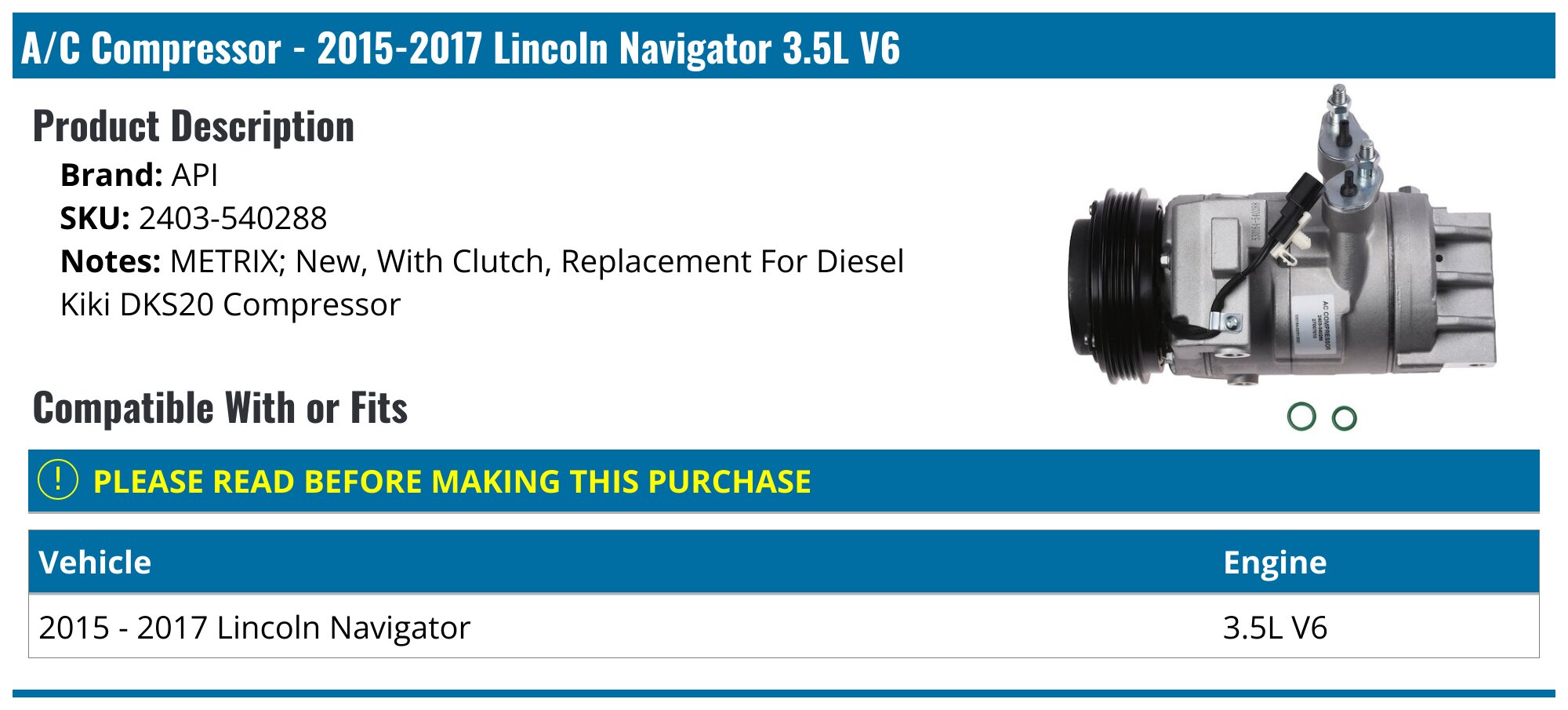 Reman A/C Compressor IG485 For Subaru Impreza 2.5L 2008-2011 – RYC