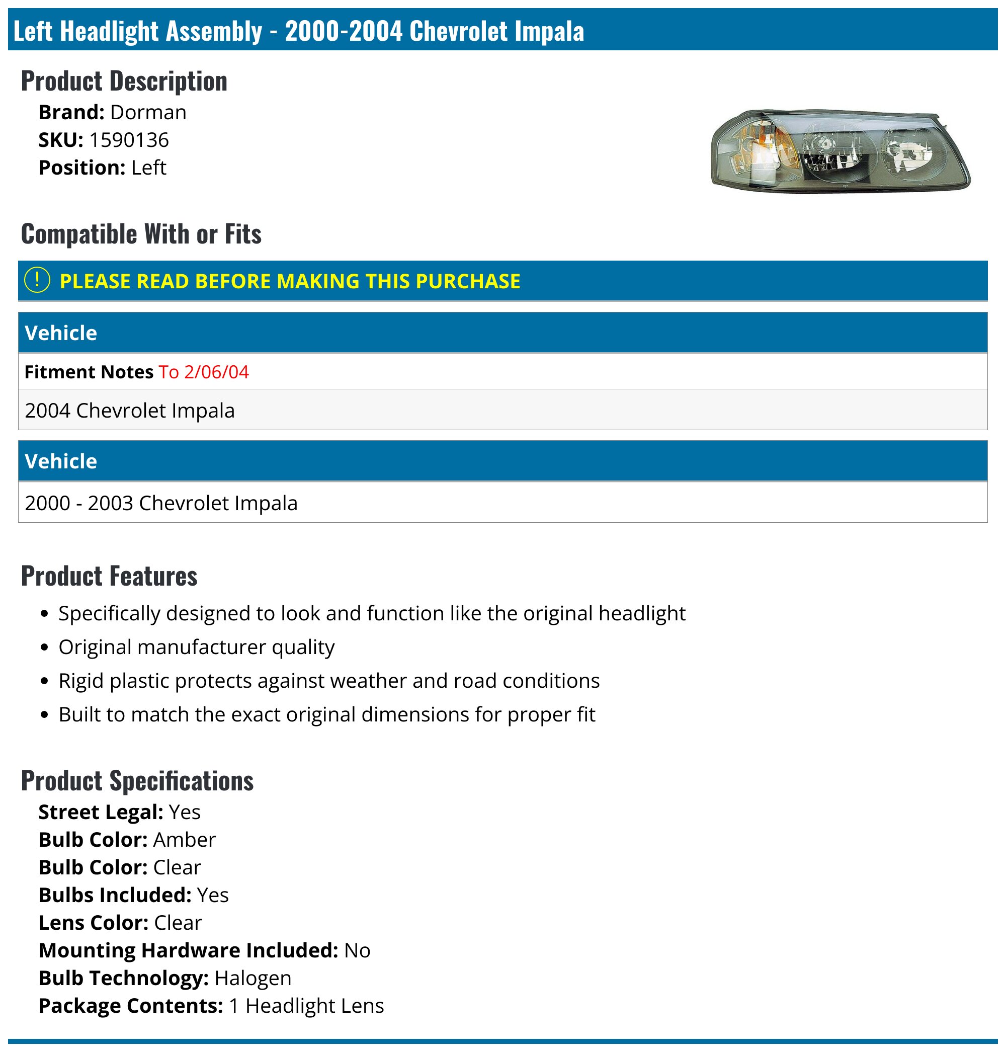 Chrome Housing Clear Lens Headlights Replacement Headlights Headlamps Set  For 2006-2013 Chevy Impala \u0026 2007 Monte Carlo - Halogen, DOT Compliant  Headlights For Chevrolet Monte Carlo, image size:2000x2091