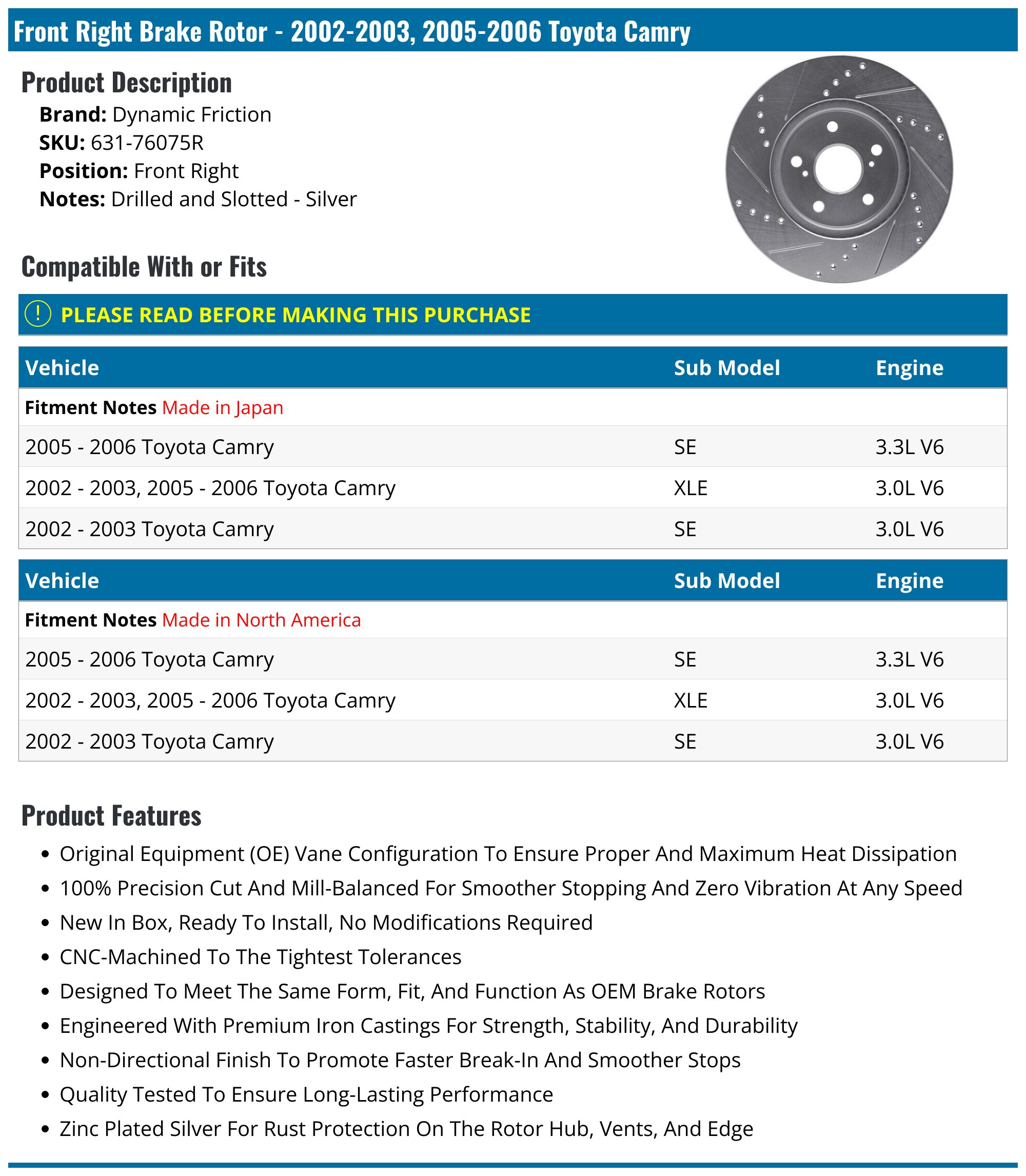 PowerStop Rotor Kit | 2002–2006 Toyota Camry (SC2418)