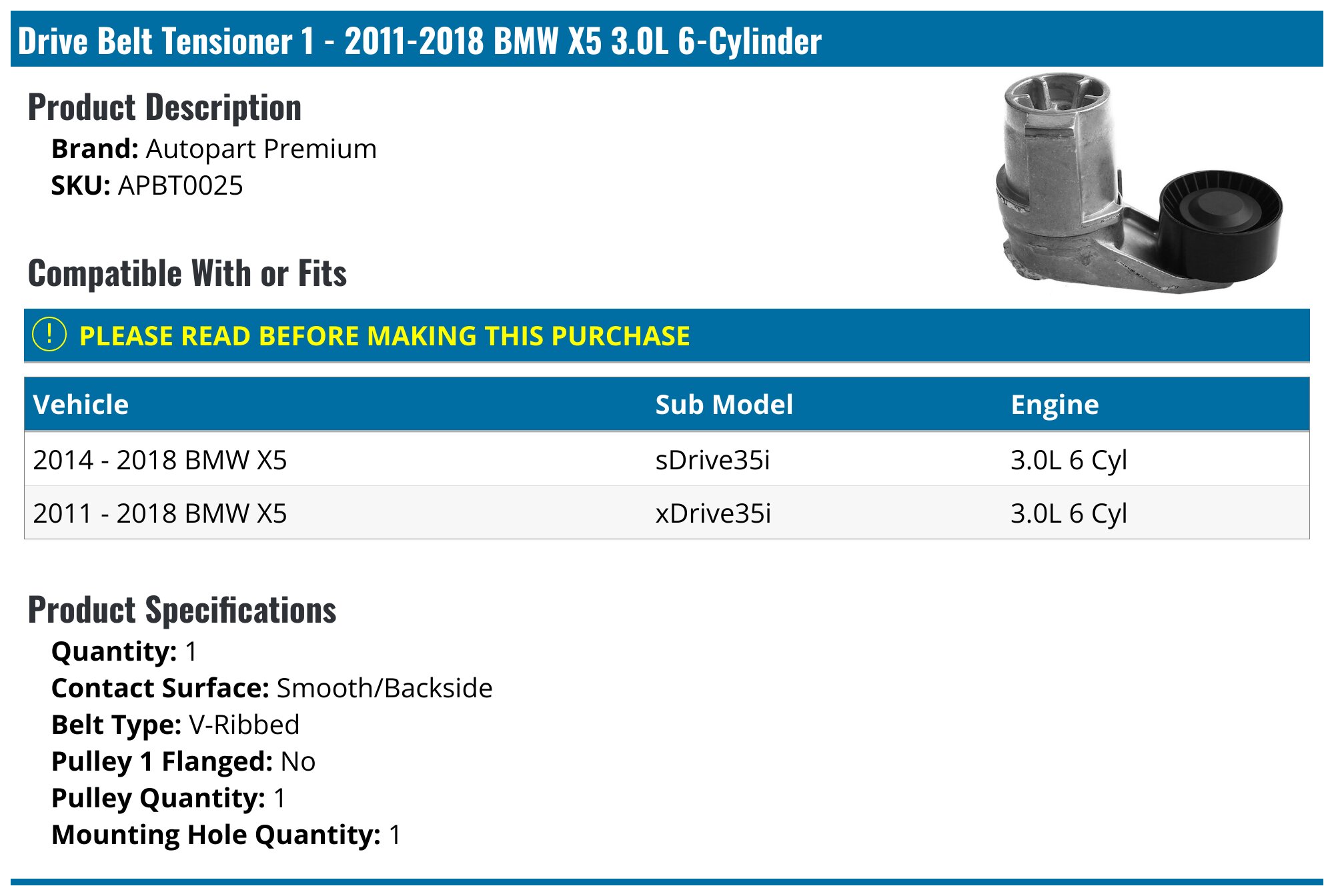 INA 11 28 7 838 797 Drive Belt Tensioner | Autoplicity