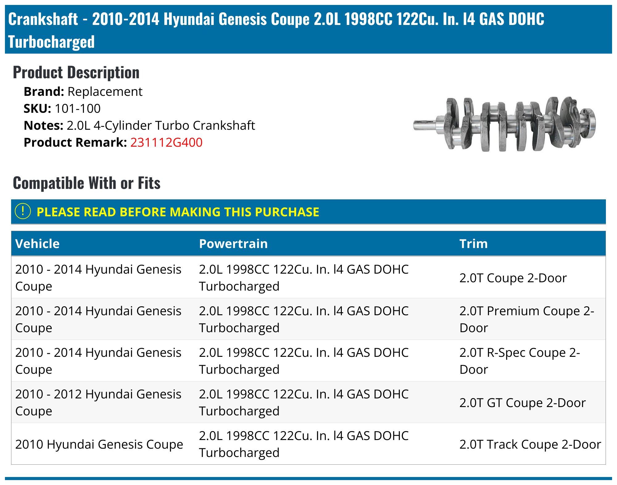 A/C Compressor With Clutch For 2013-2014 Hyundai Genesis Coupe 2.0T – Direct Fit