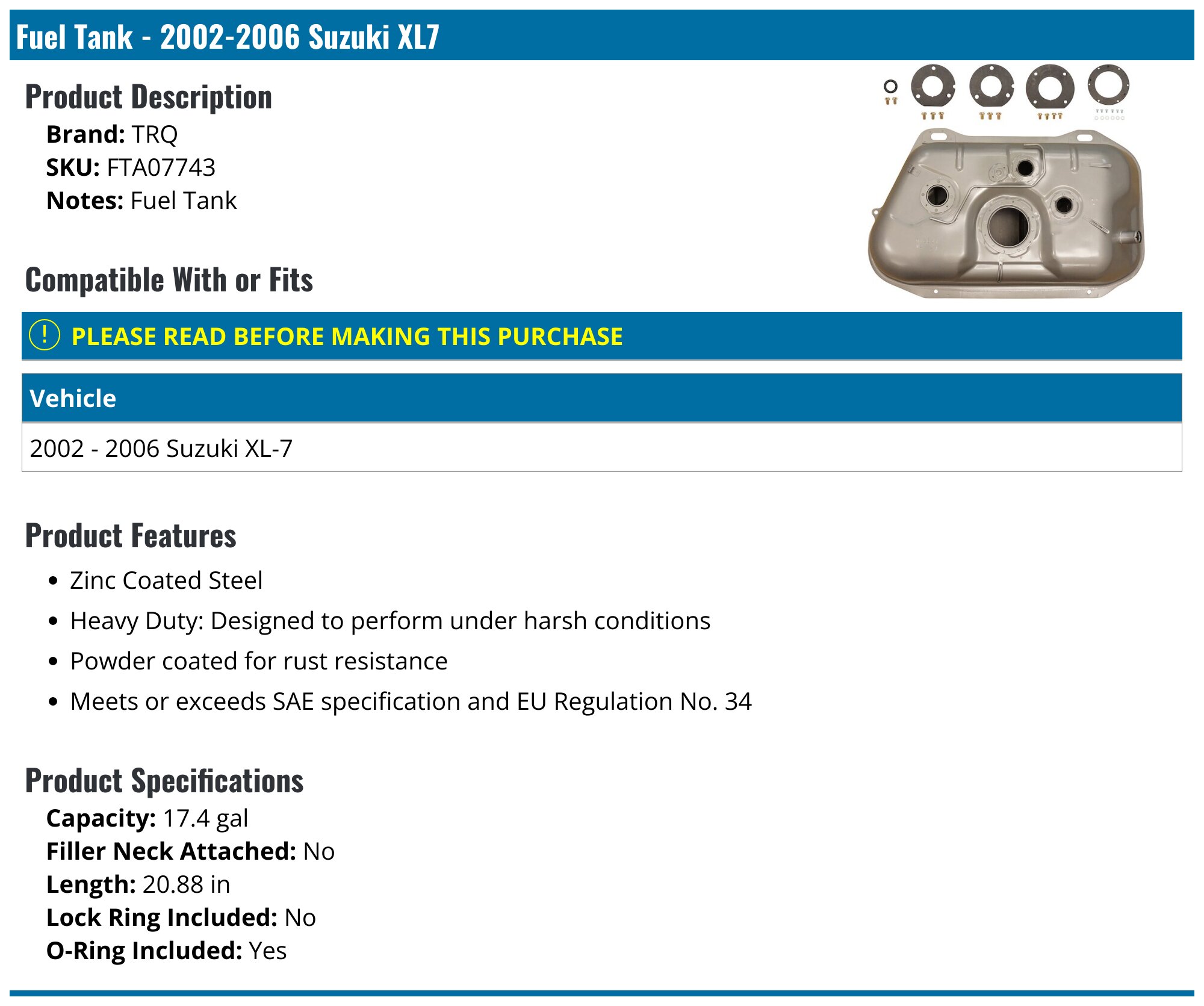 Fuel Pump - 2008 Suzuki XL-7 | O'Reilly Auto Parts