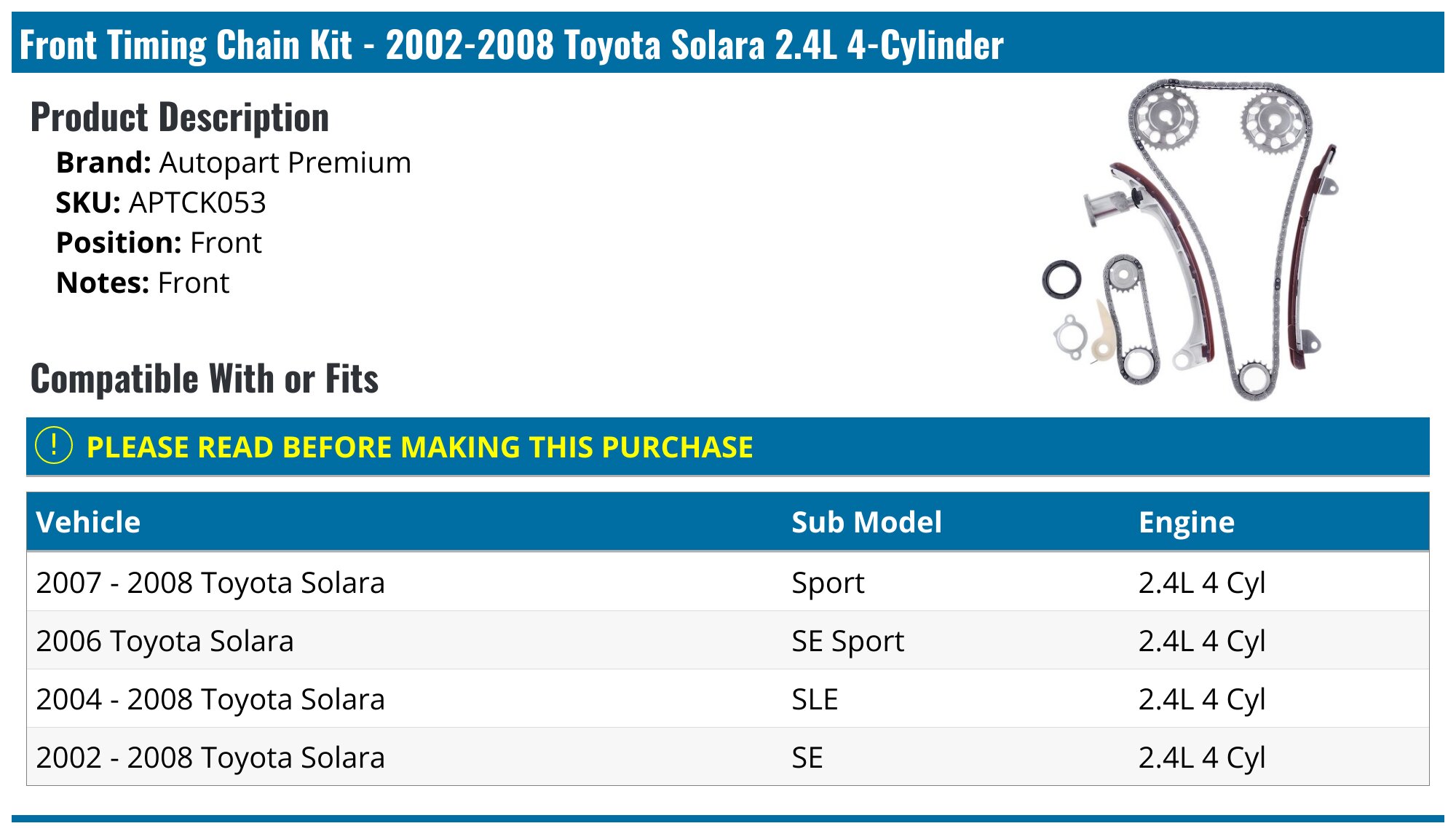 Domestic Gaskets Full Engine Gasket Set For 04-05 Toyota Sienna Camry Highlander Solara 3.3L V6 3MZFE