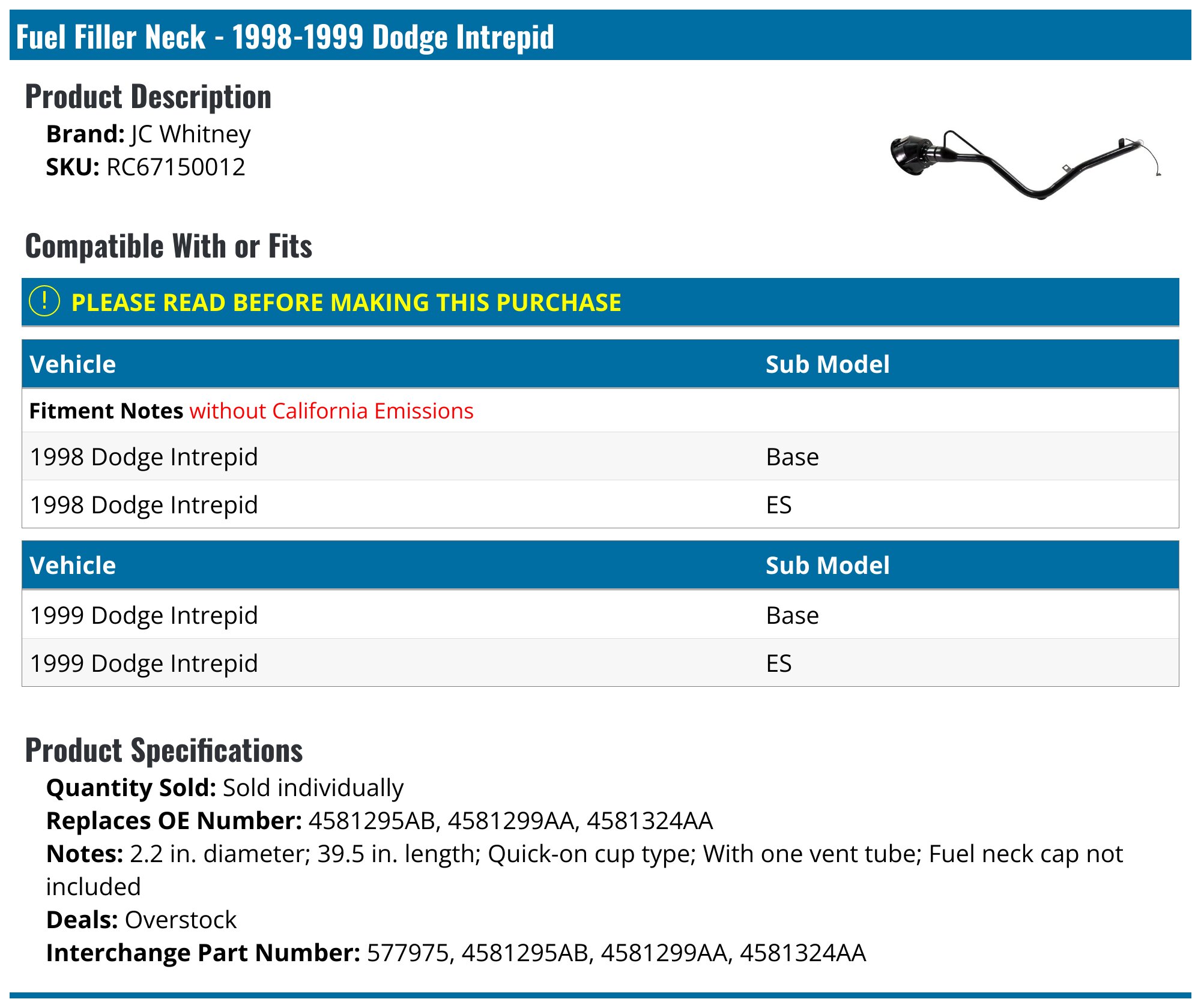 Spectra Premium Fuel Tank Filler Neck
