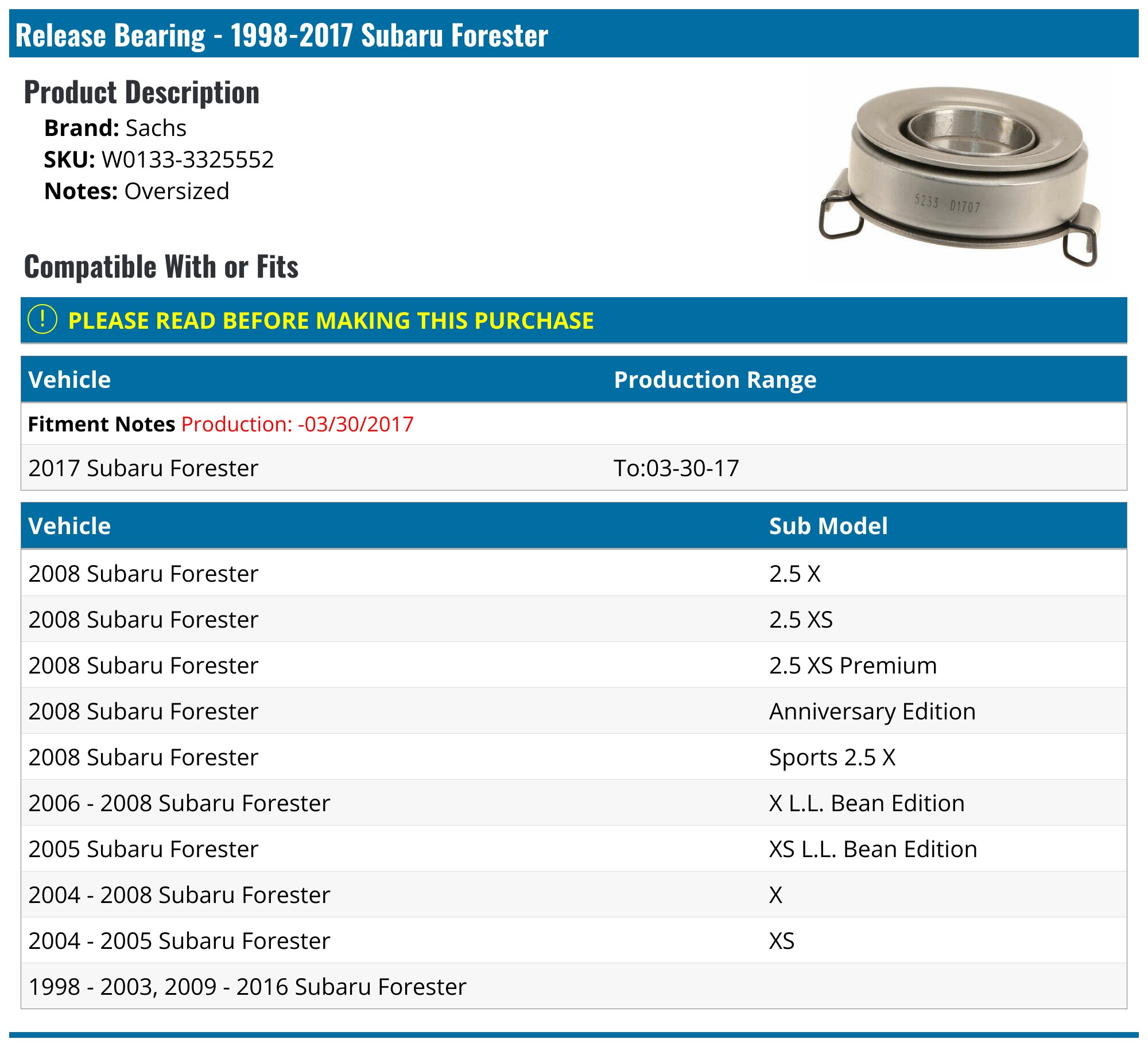 Clutch Release Bearing – Fits Bedford J12 J22 J32 J42 J52 KC2 214 KD2 200 – Fafnir Made In England