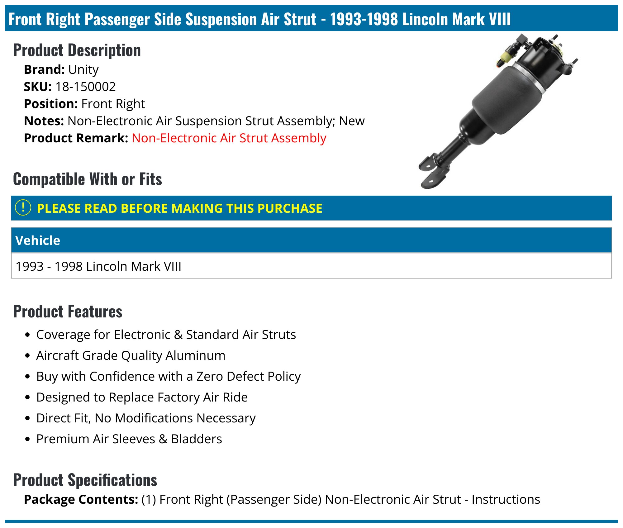 Erik Geisler: 1993 1998 Lincoln Mark VIII Front Air Suspension