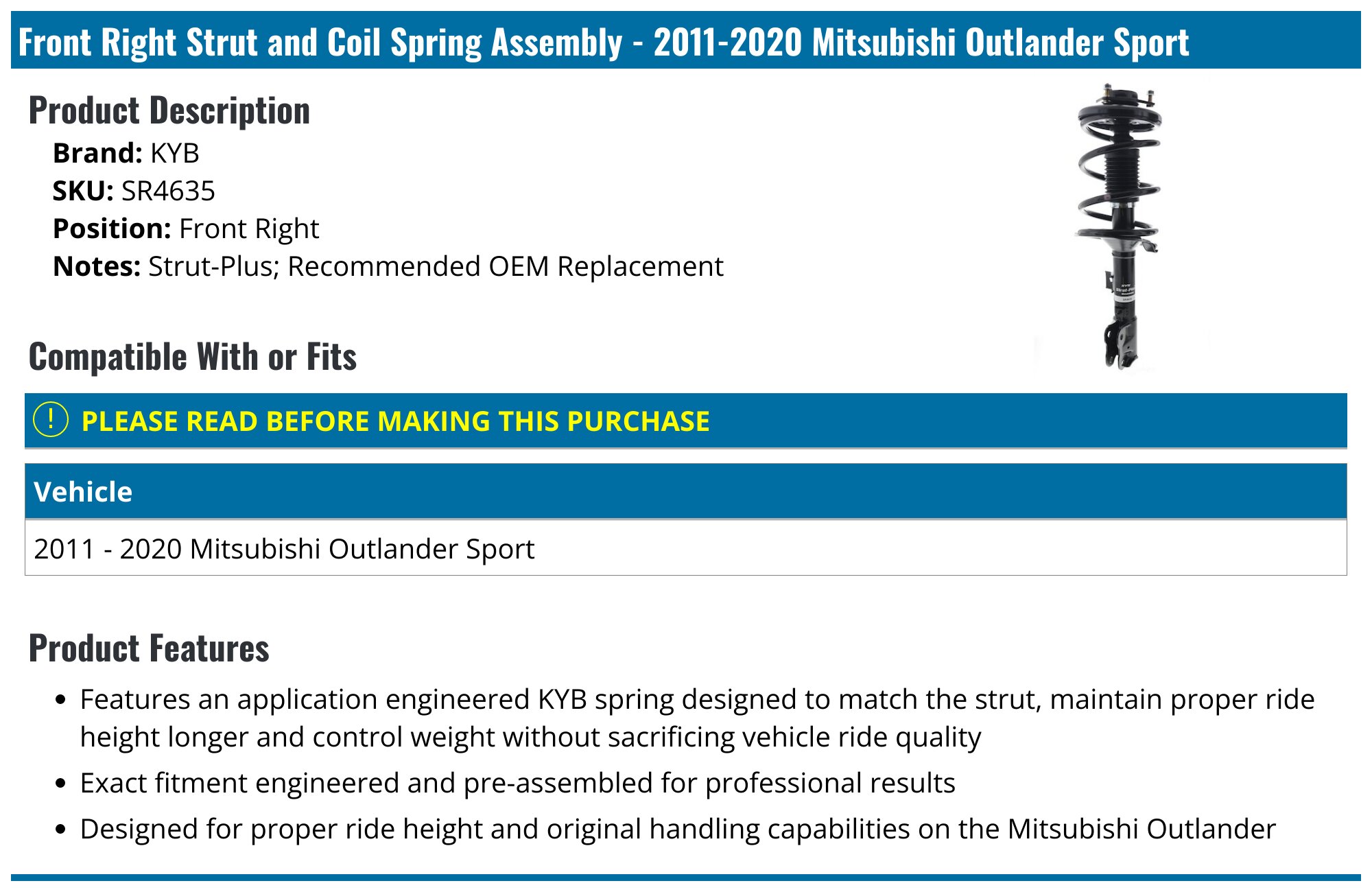 2x Rear Complete Strut & Coil Spring Assembly For Mitsubishi Outlander 2003-2004 AWD
