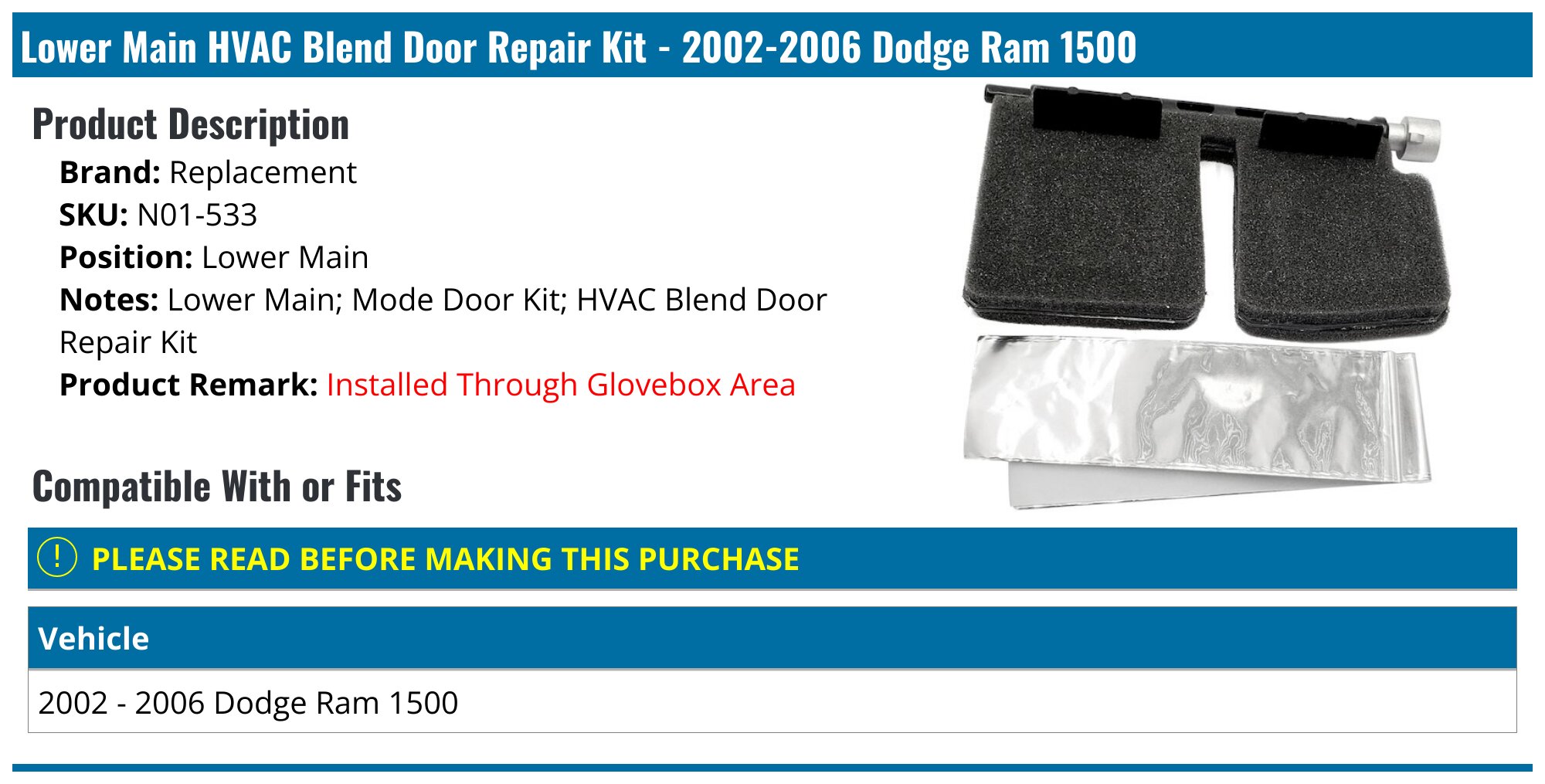 A-Premium HVAC A/C Heater Blend Air Door Actuator Replacement for Dodge 1500 2500 3500 Ram 4500 5500 - Walmart Supplies
