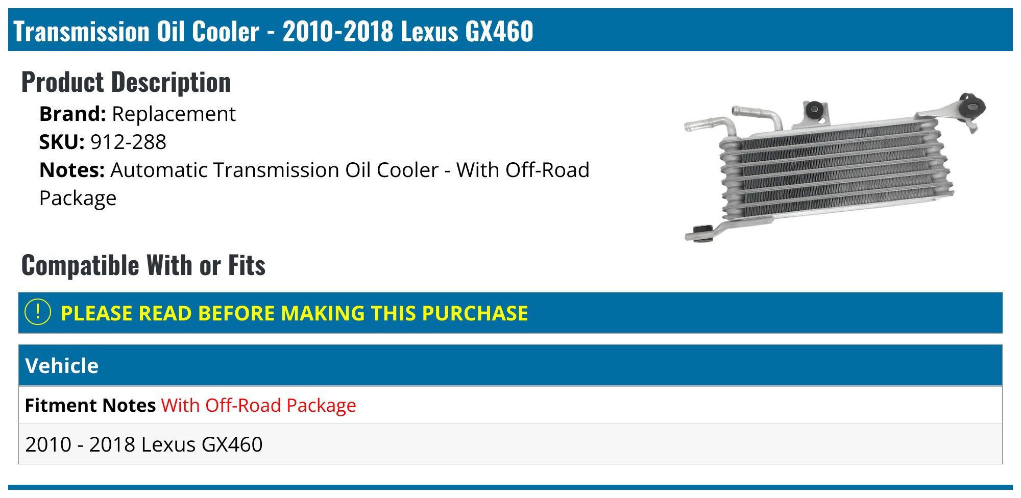 20102018 Lexus GX460 Automatic Transmission Oil Cooler Replacement