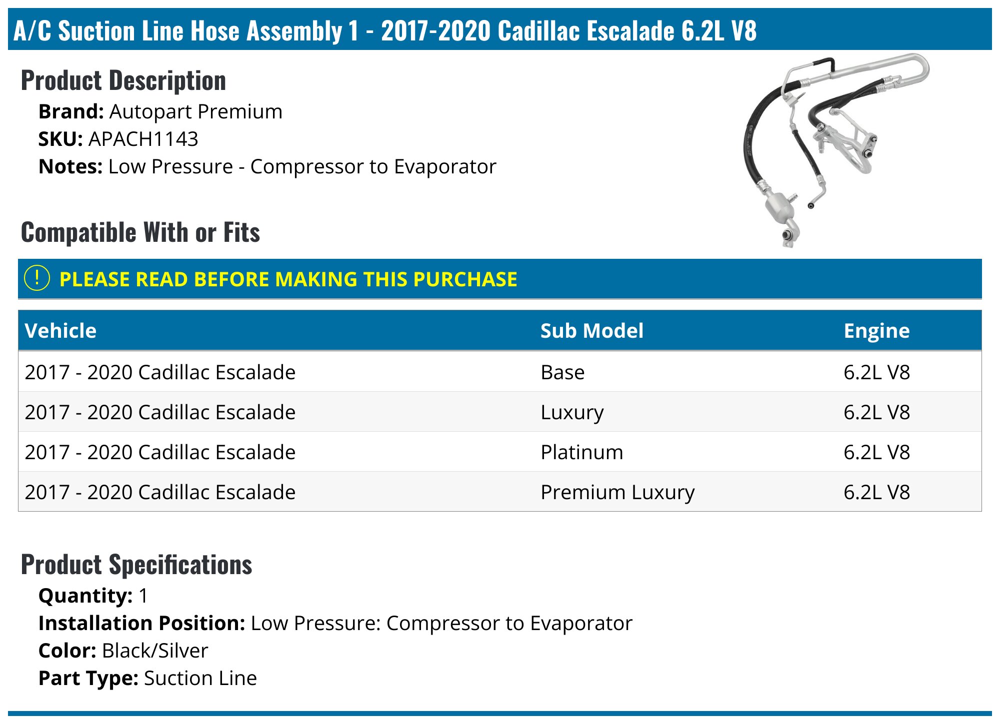 84459867 - Air Conditioning Compressor Hose Assembly 2015-2020 GM | GM Parts Warehouse