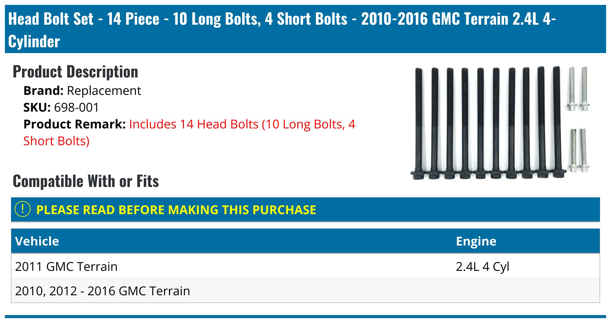 Rocker Arm Set - Compatible With 2010 - 2016 GMC Terrain 2011 2012 2013 2014 2015