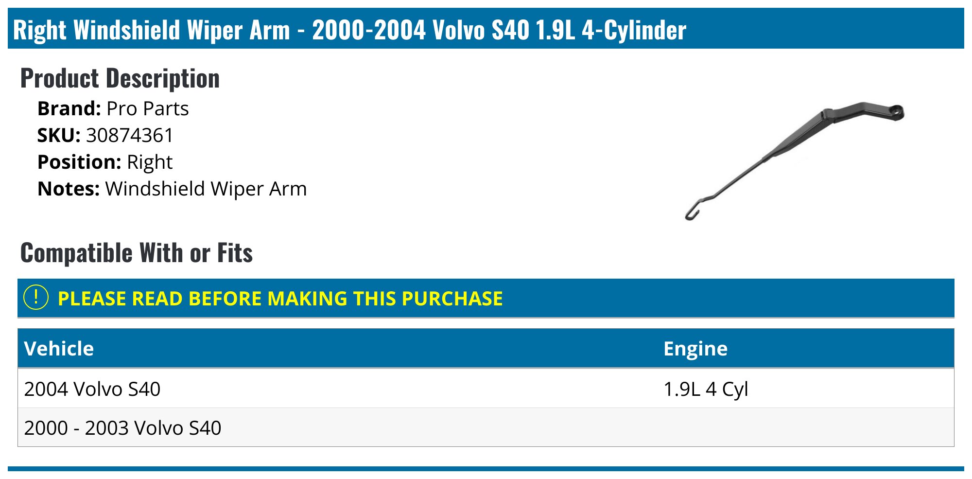 Volvo OEM Rear Window Wiper Motor 31290787 fits V70 XC60 XC70