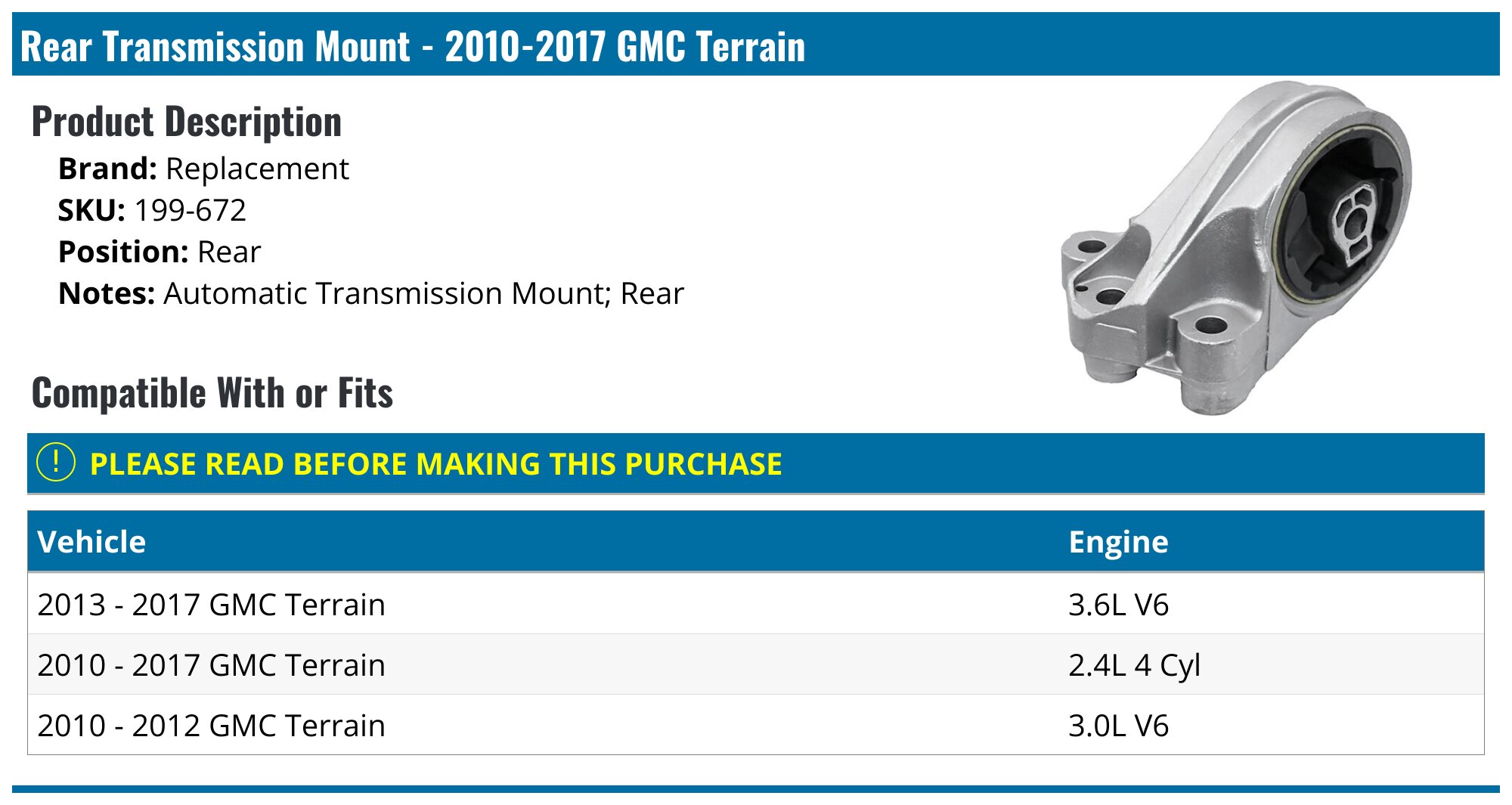 OMNI5 K2942 Fits 2010-2017 Chevy Equinox GMC Terrain 3.0L 3.6L AUTO Motor & Trans Mount Set