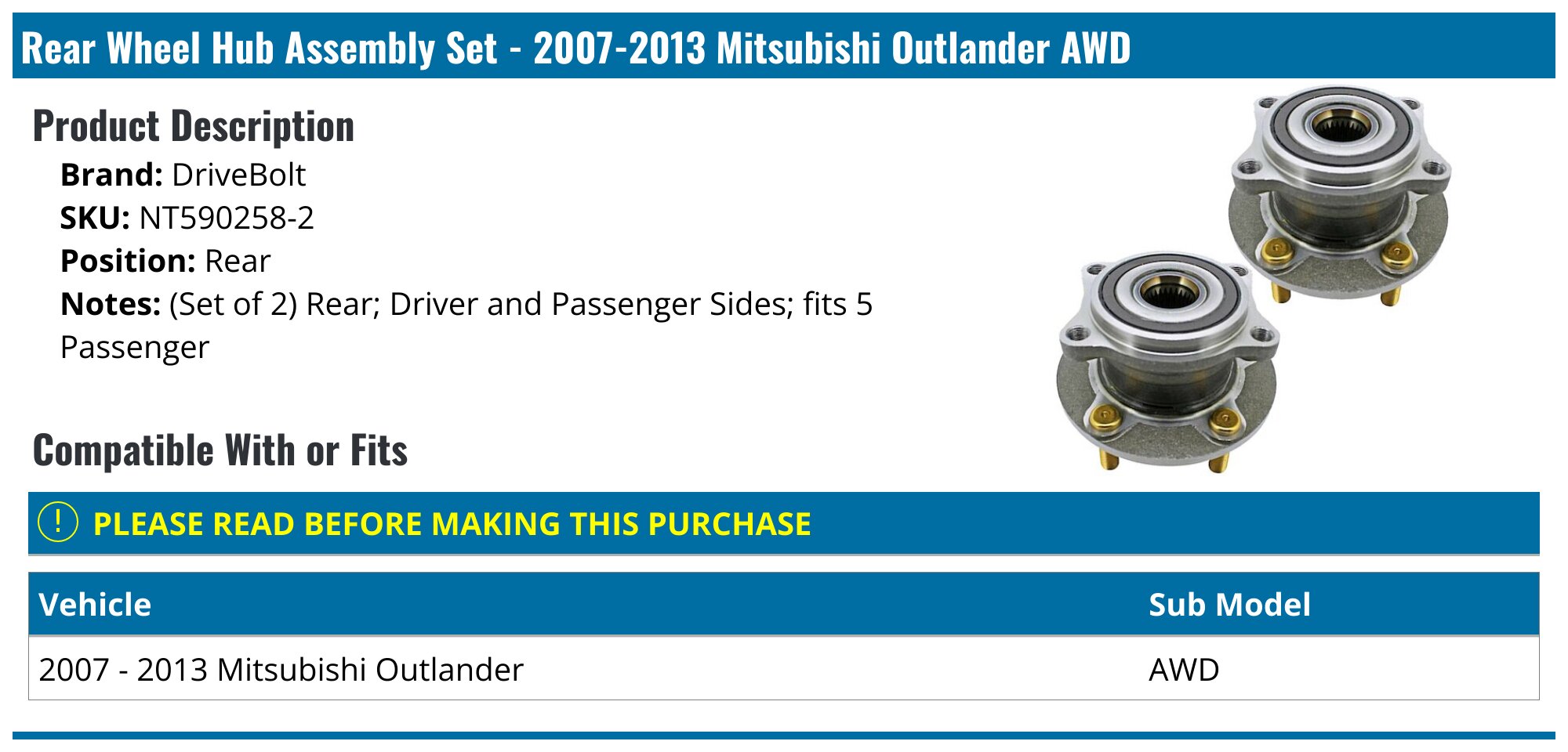 Front Passenger Side CV Axle For Mitsubishi Outlander 2007-2011 3.0L AWD Only