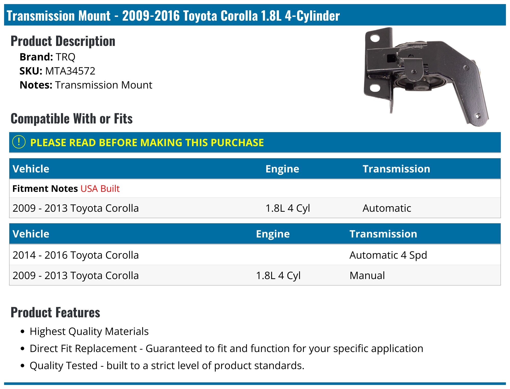 Automatic Transmission Mount-Auto Trans Mount DEA/TTPA A7259 for sale online Automatic Transmission Mount-Auto Trans Mount DEA/TTPA A7259 for sale online