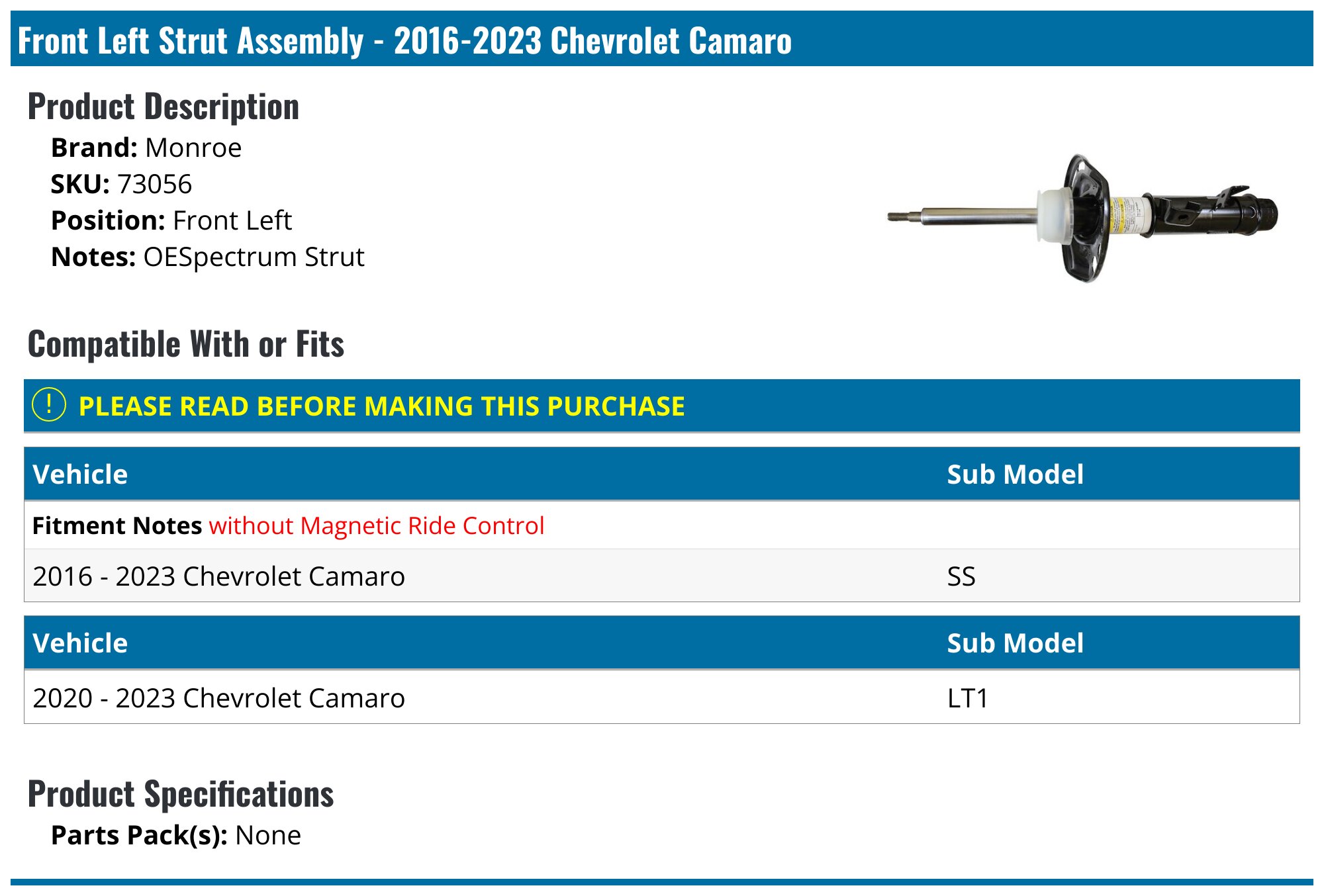 Monroe Monroe-71584 Rear Strut - Monroe Oespectrum