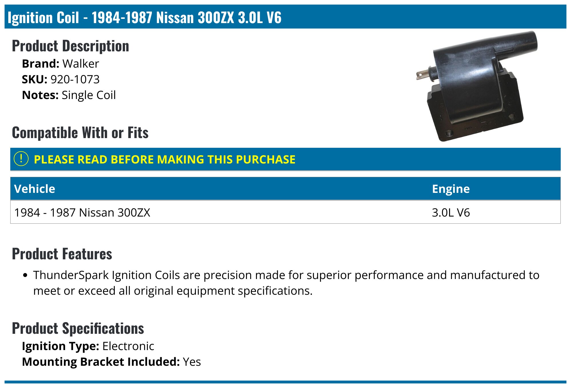 Nissan 300ZX Ignition Coil - Ignition Coils - Delphi SKP GPD