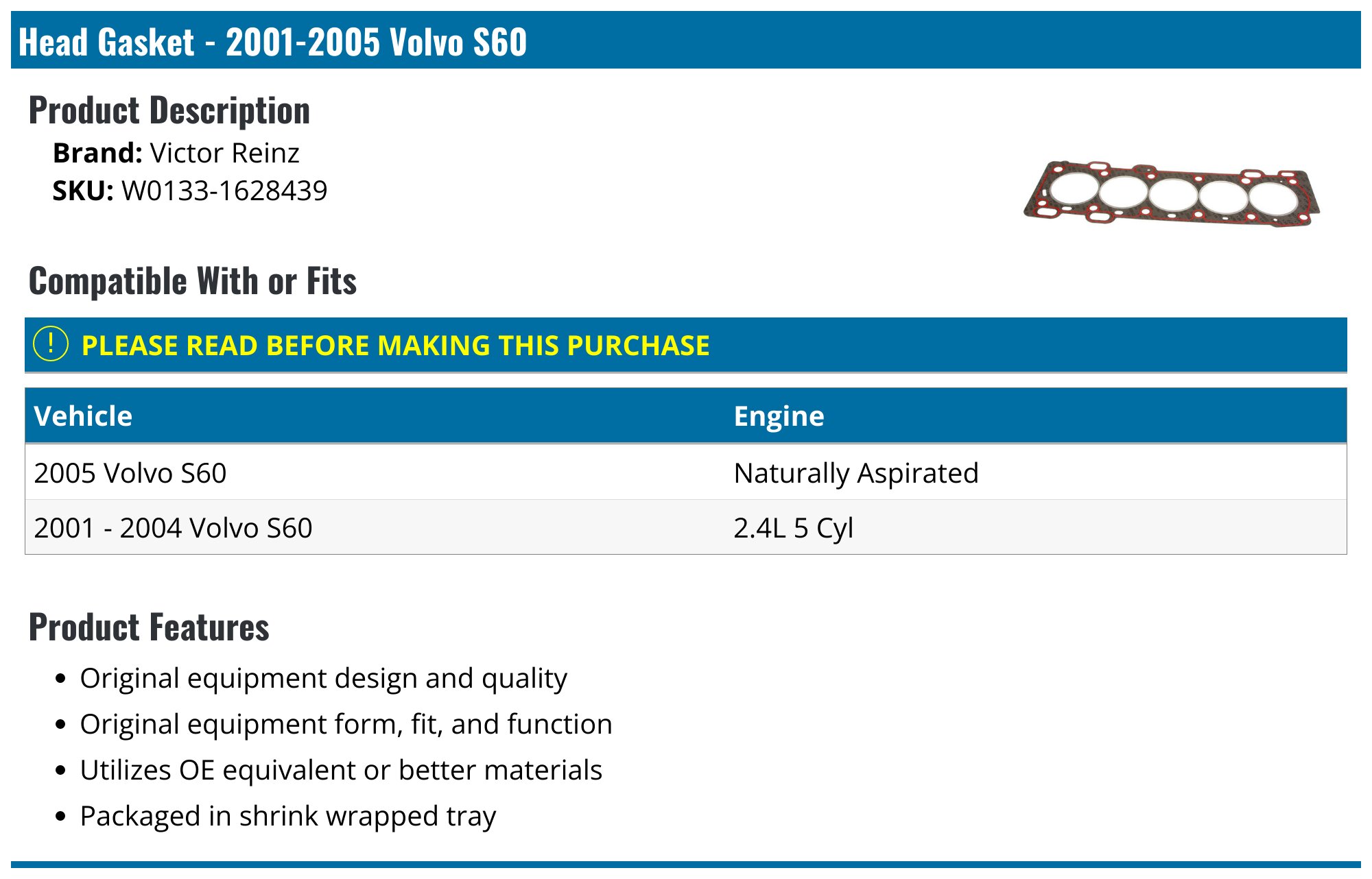 Clevite Mahle HS55387: Head Gasket Set | Select Ford Cars, SUVs