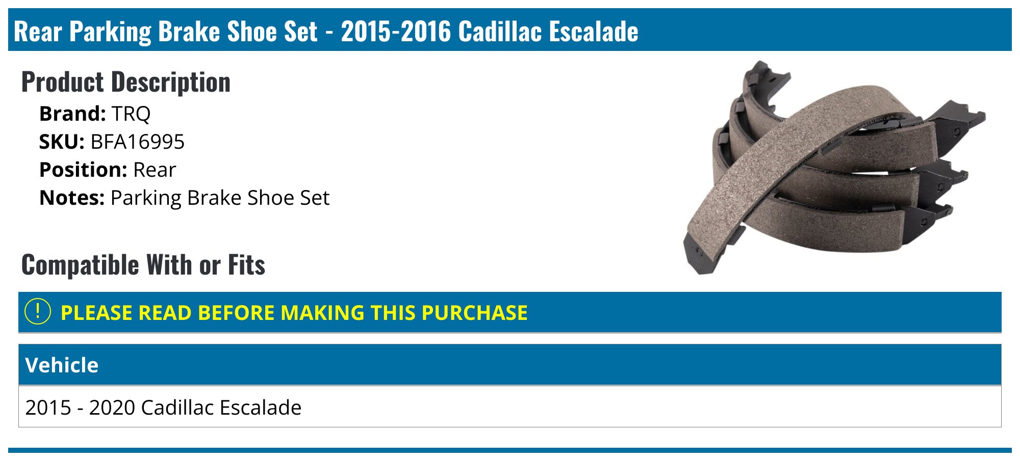 thumbnail image 2 of Rear Emergency Parking Brake Shoe Springs Kit For 2015-2019 Cadillac Escalade 2 of 3