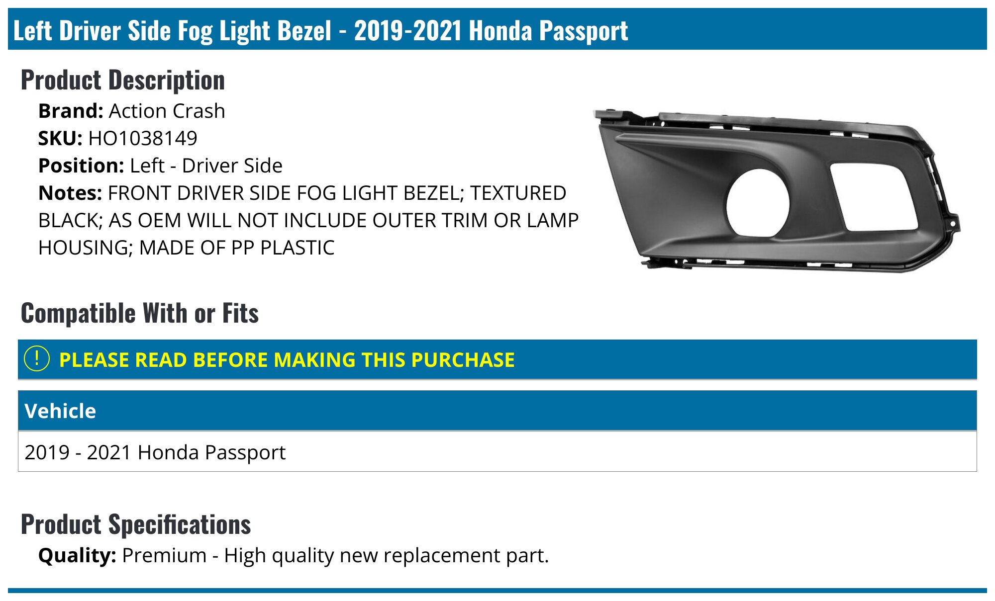 Grles for Honda Passport | eBay