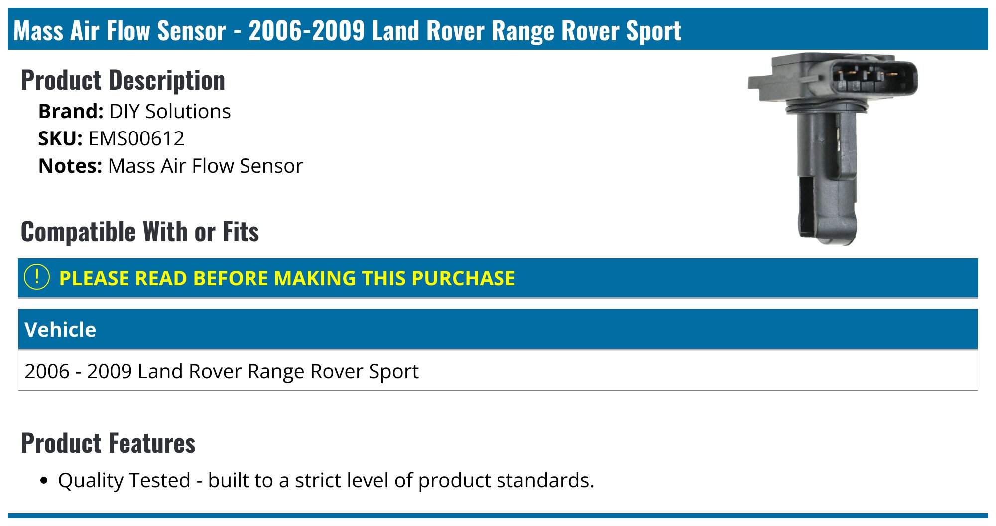 Land Rover Range Rover Ignition Switch