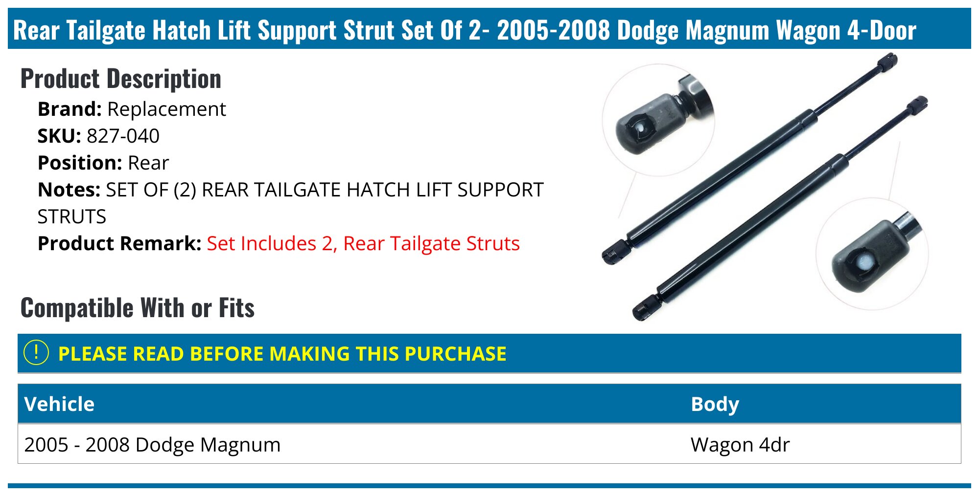 Tailgate strut EM2BR402A55AB D1112 Amazon.com: Rear Tailgate Truck 