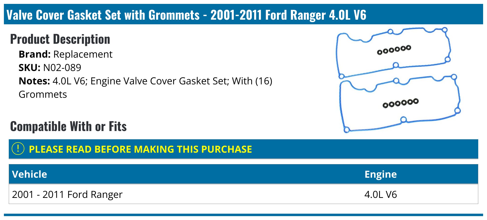 Valve Cover Gasket For Polaris Ranger 800 2009-2010 – Caltric OEM Replacement