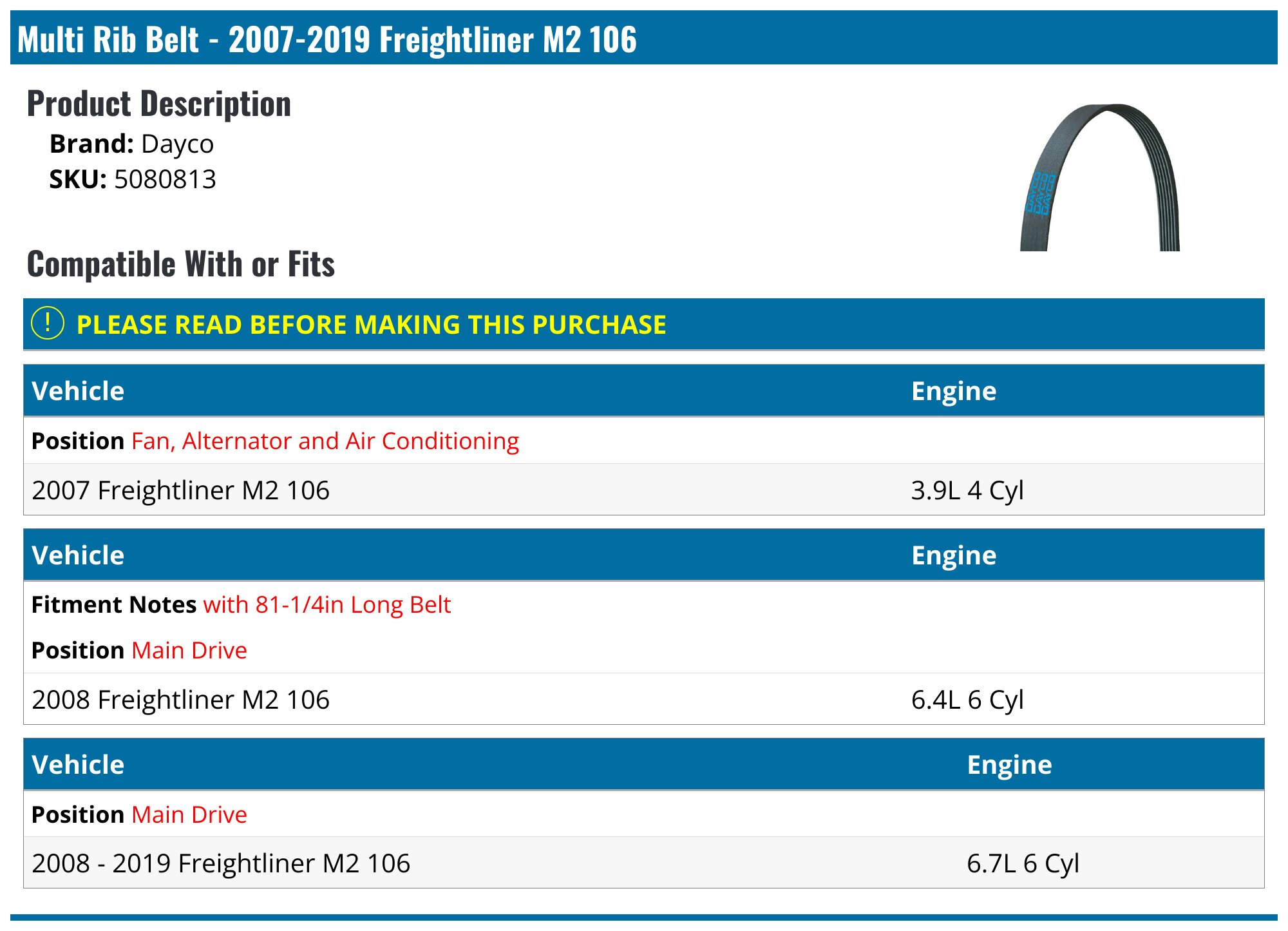 2009 Cummins ISB Air Compressor For A Freightliner M2 106 For