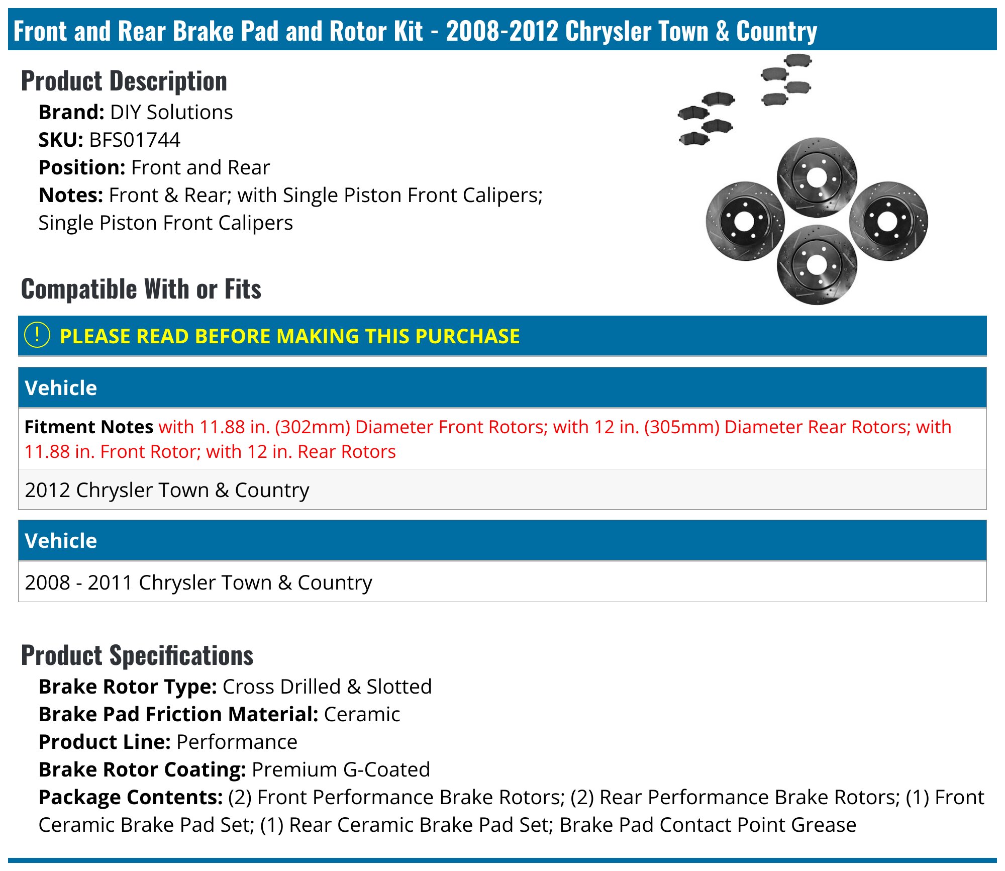 TEC Rear Ceramic Disc Brake Pads For 2004-2008 Chrysler Pacifica TEC-998 - The Home Depot