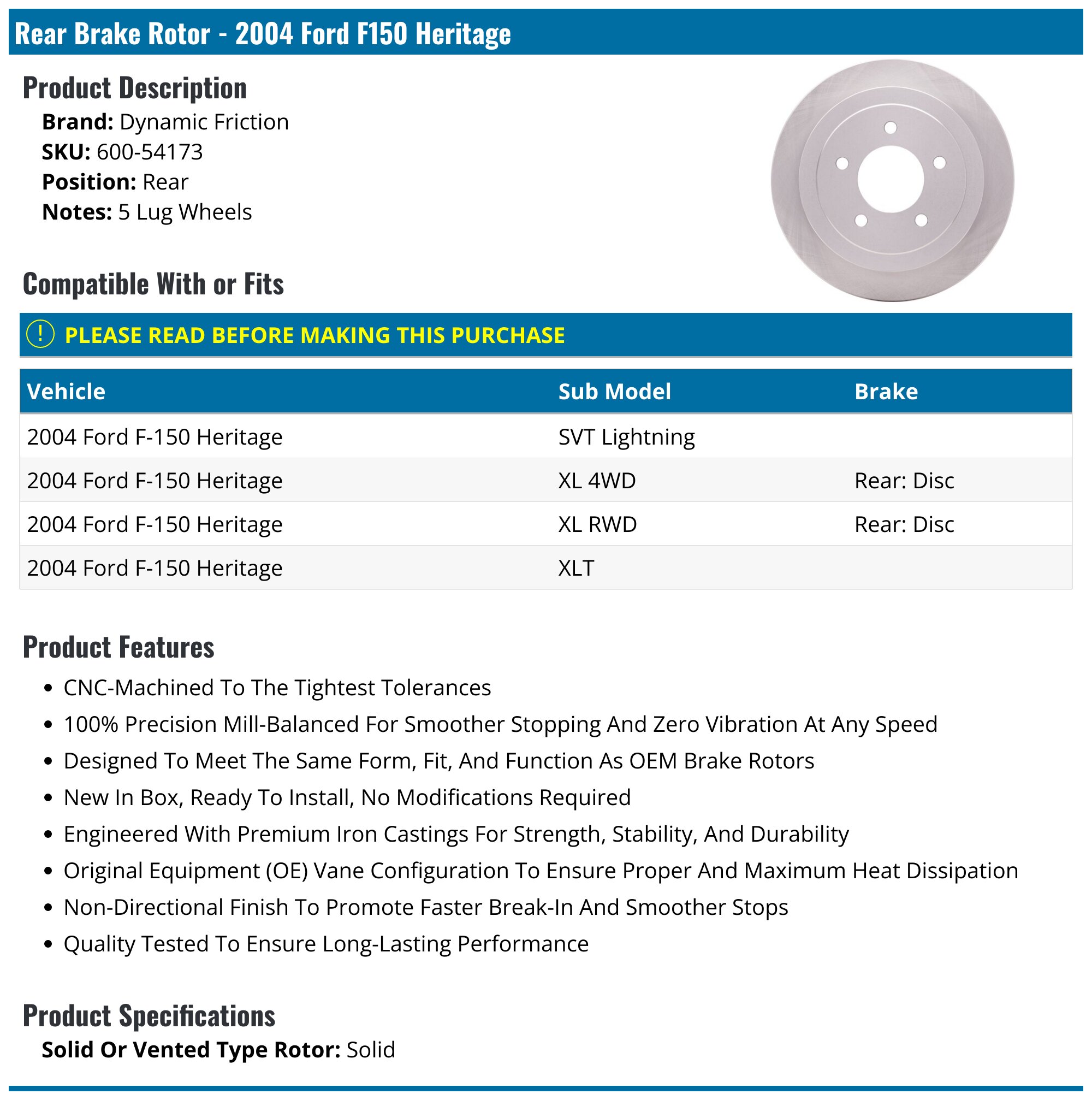 PowerStop Rotor Kit | 2004 Ford F-150 Heritage (SC1866)
