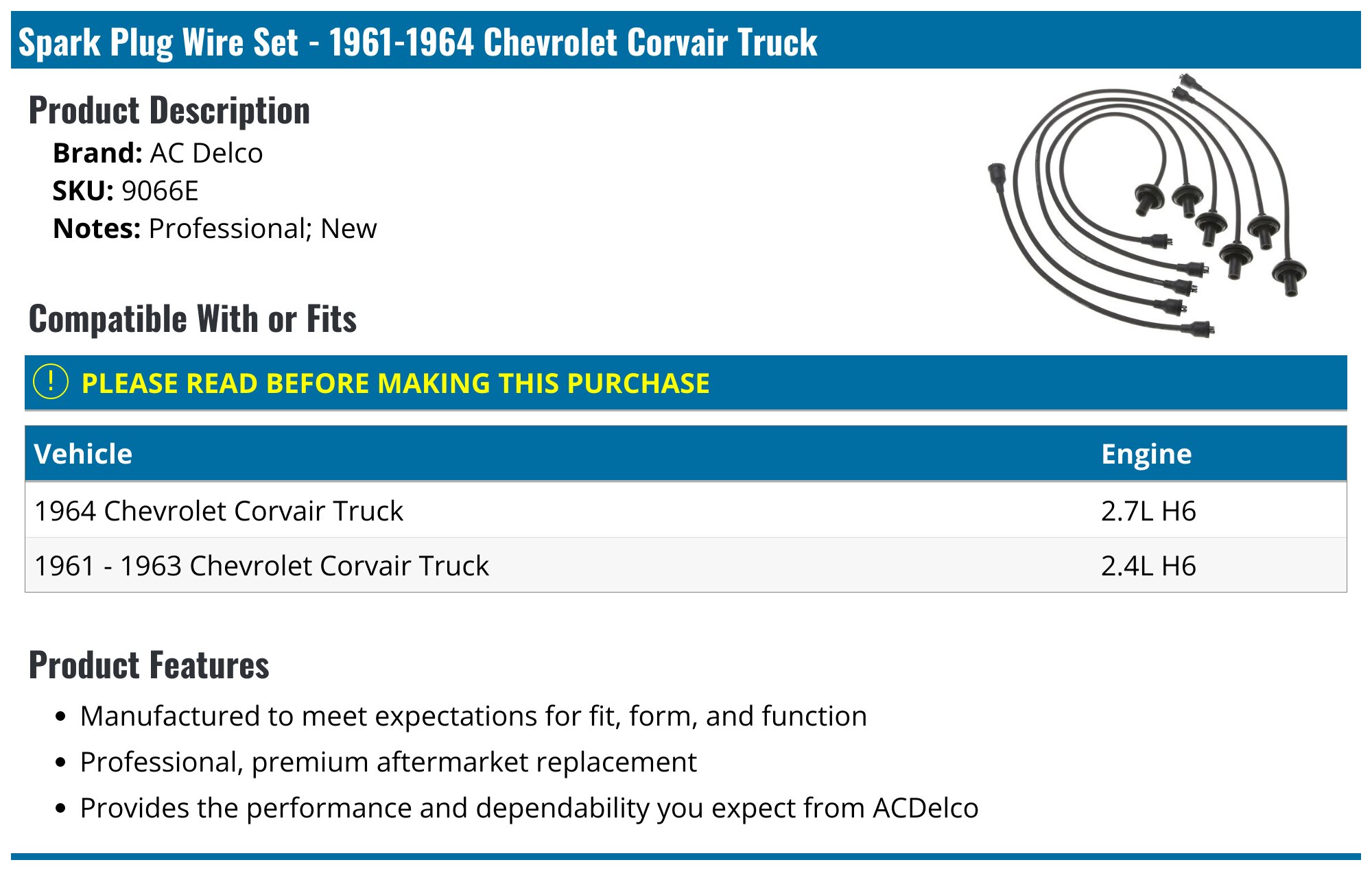 ACDelco 9066E Professional – Set Cavi Candele Professionali