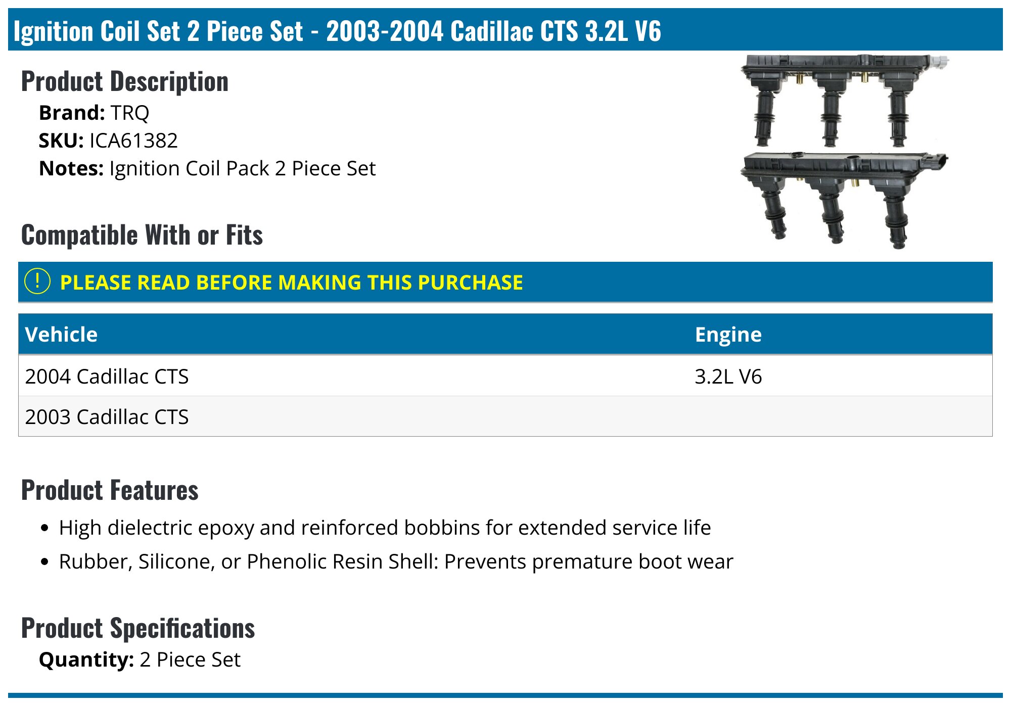 Auto Ignition Coil for Chevrolet Corsica Lumina Malibu for Cadillac CTS Seville