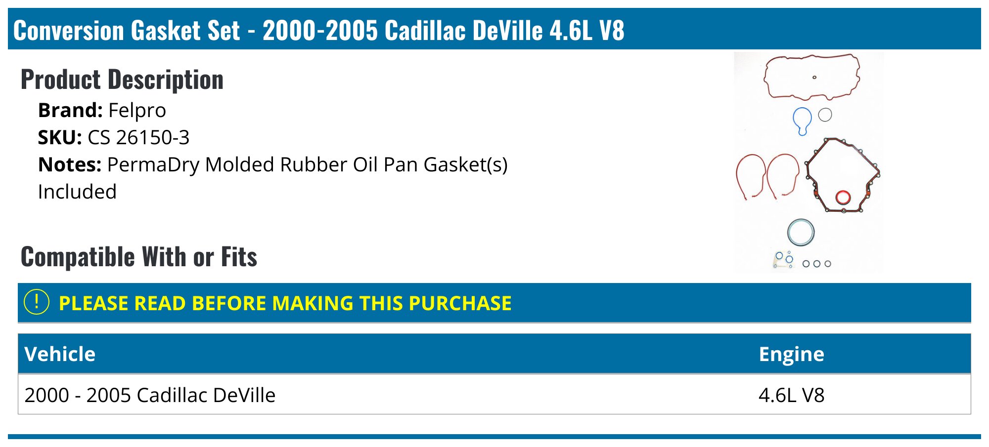 FEL-PRO CS 9703 Conversion Gasket Set For 1990-1996 Nissan 300ZX