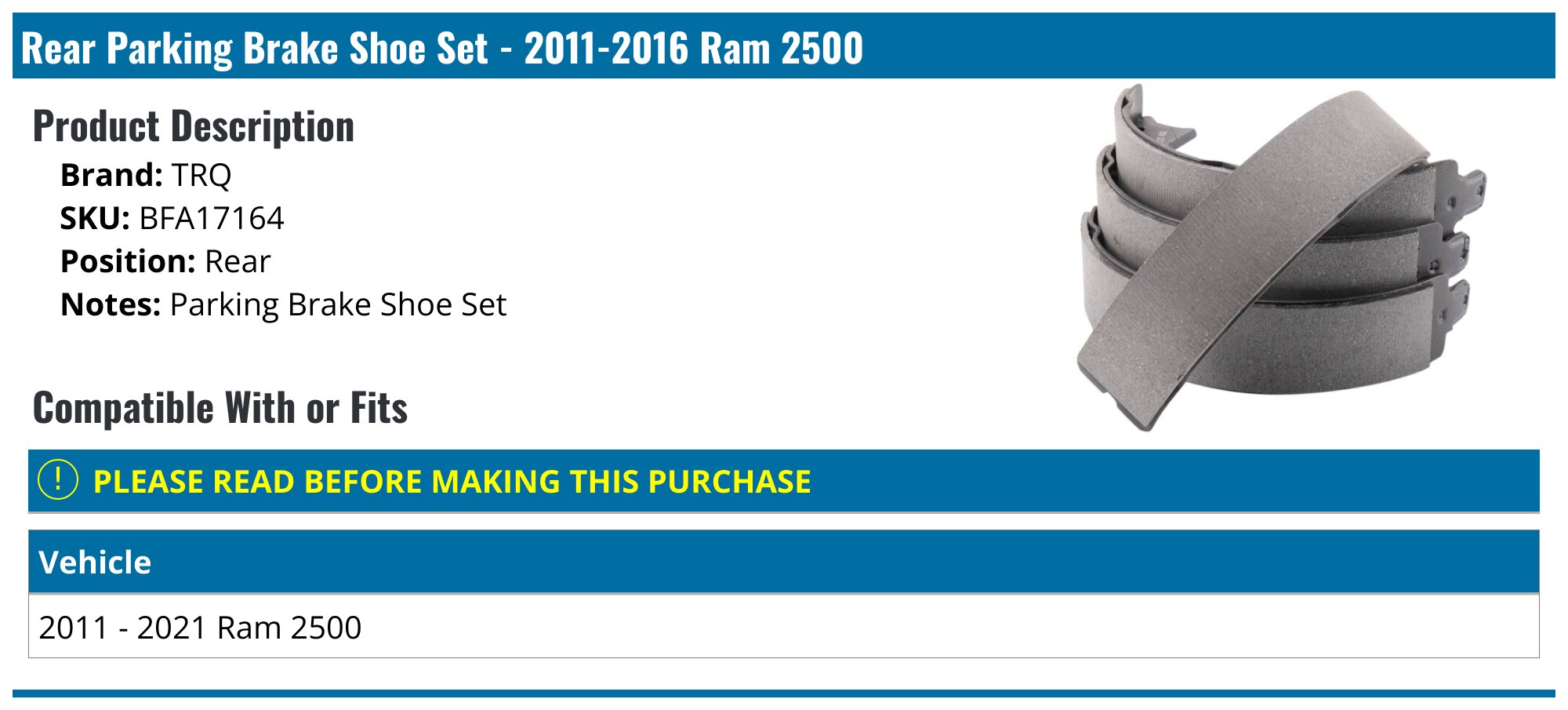 Dash 4 Brake B784 Parking Brake Shoe Set – Rear Left & Right