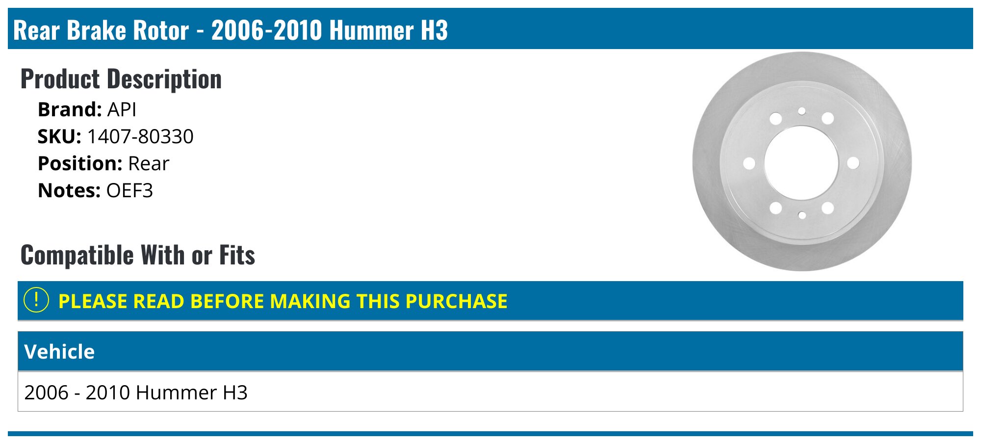 Detroit Axle Brake Rotor Kit – Front & Rear For Hummer H3 H3T (2006–2010)
