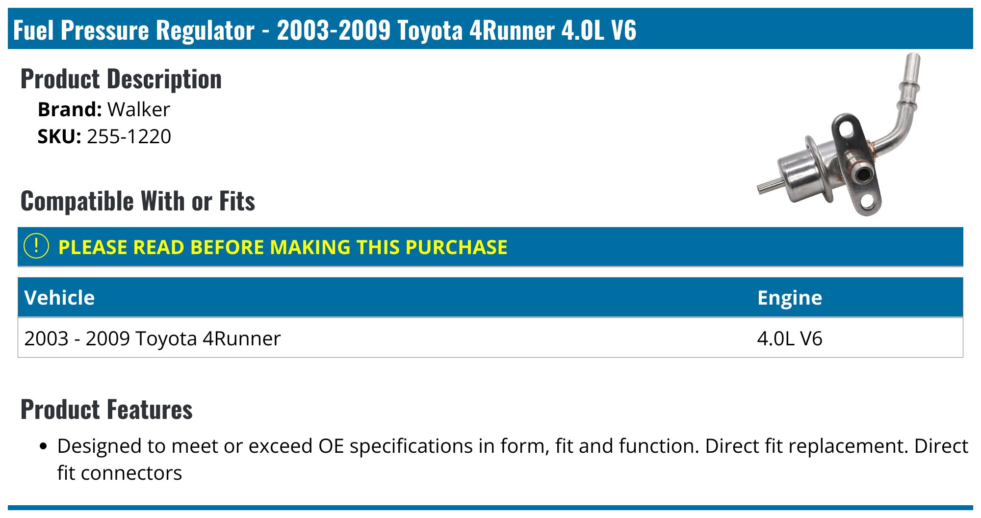 Audi A6 Fuel Injection Pressure Regulator