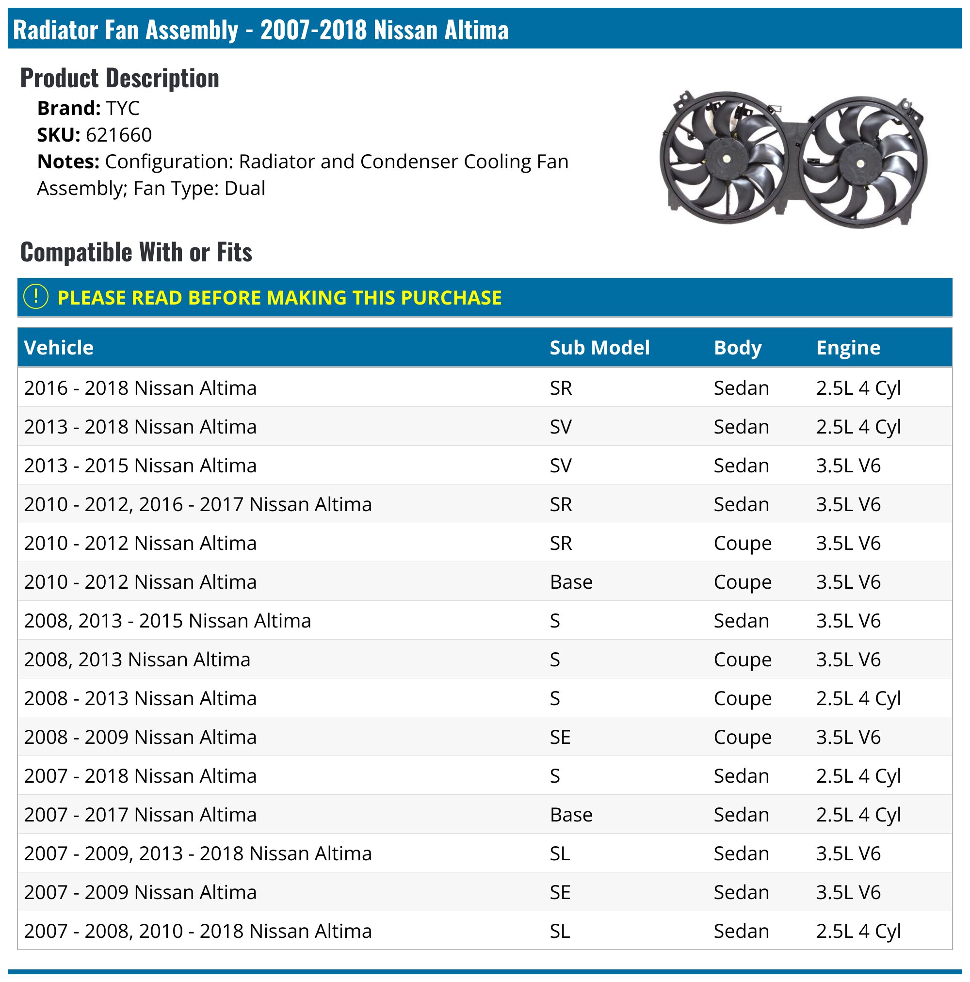 Find New Radiator Condenser Dual Cooling Fan Assembly 93-97 Nissan Altima Aftermarket In 48 - Foto 6