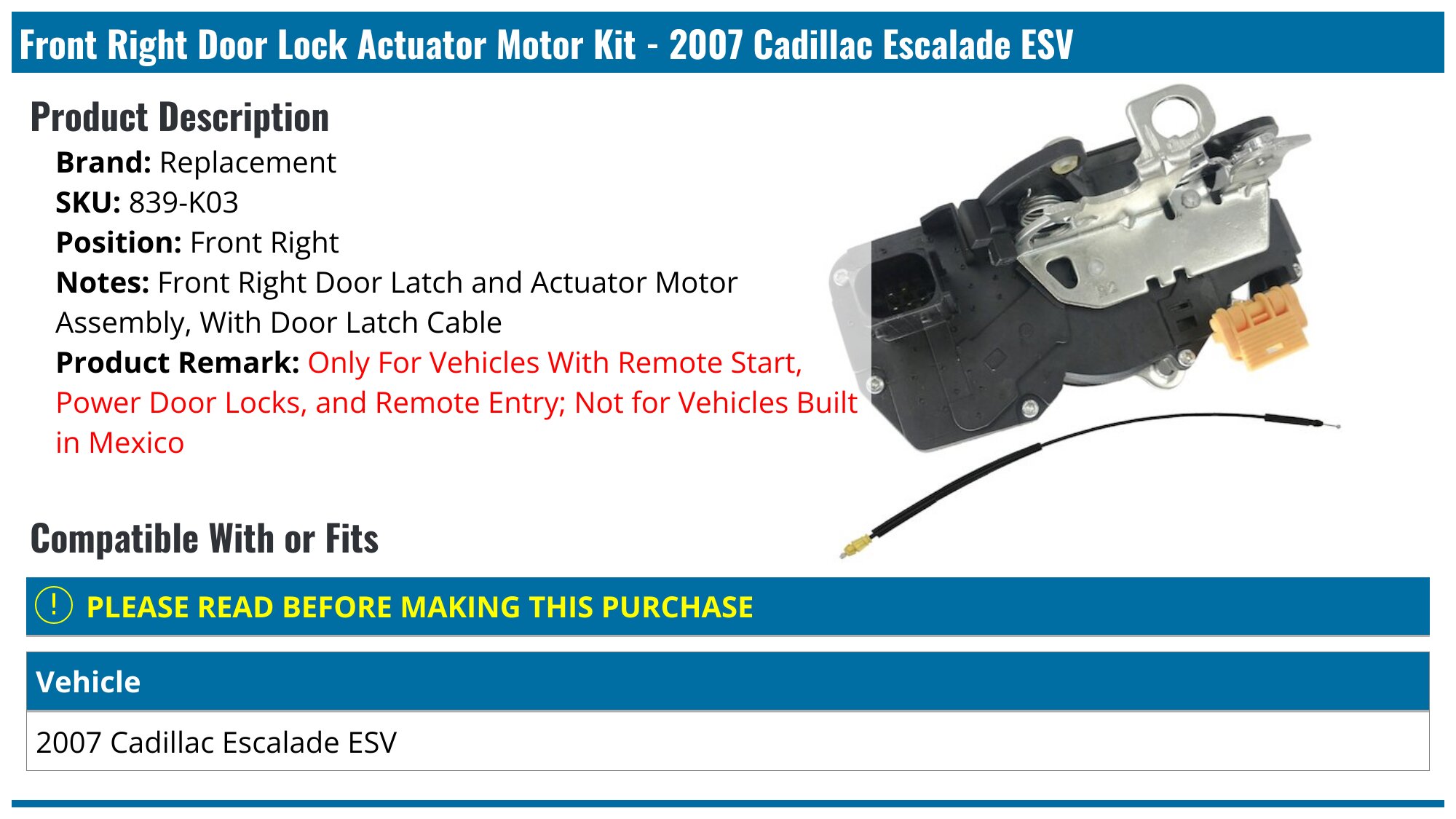 MERCEDES ML 270 CDI & 400 CDI DOOR LATCH ACTUATORS REPAIR KIT SPRING X4