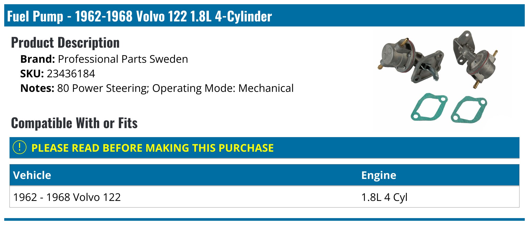 CVR Brake master cylinder 2-circuit Volvo 120 1968 | CVR