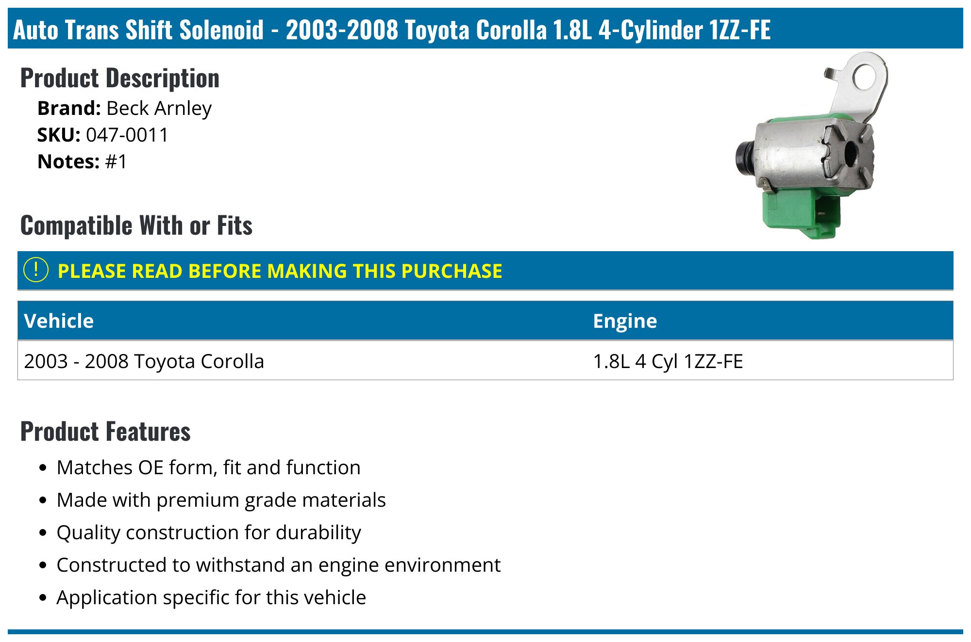 Solénoïde De Transmission 35250–12030, Nouvelle Application Pour Toyota Corolla - Foto 4